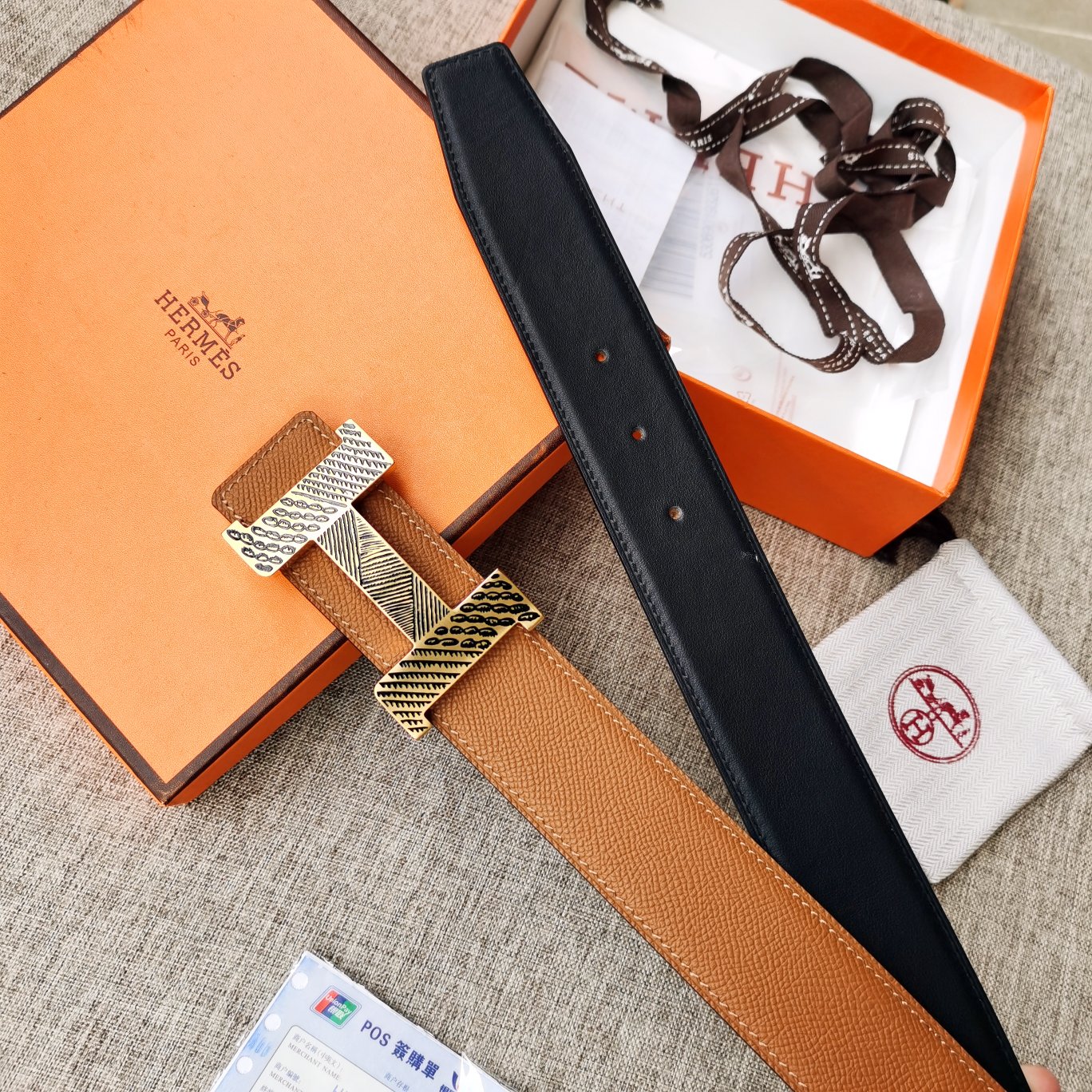 Hermès Male Leather Belt Top Grain Leather S-m