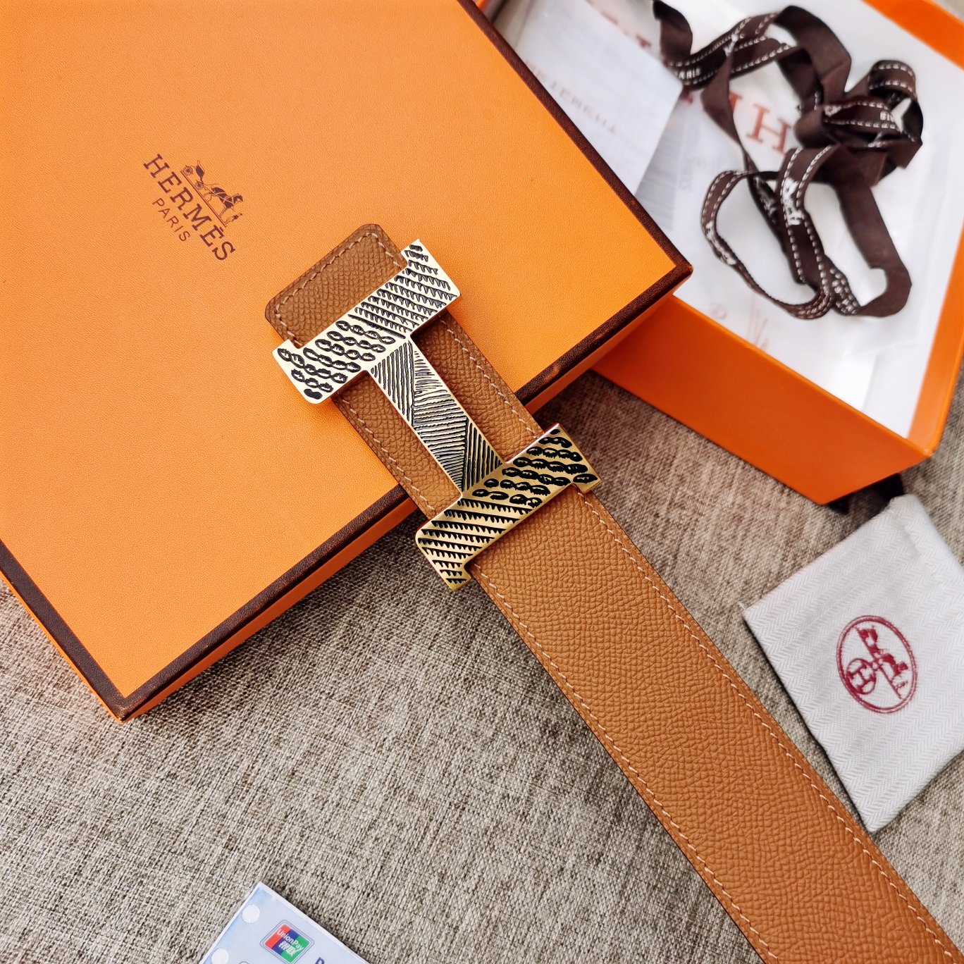 Hermès Male Leather Belt Top Grain Leather S-m