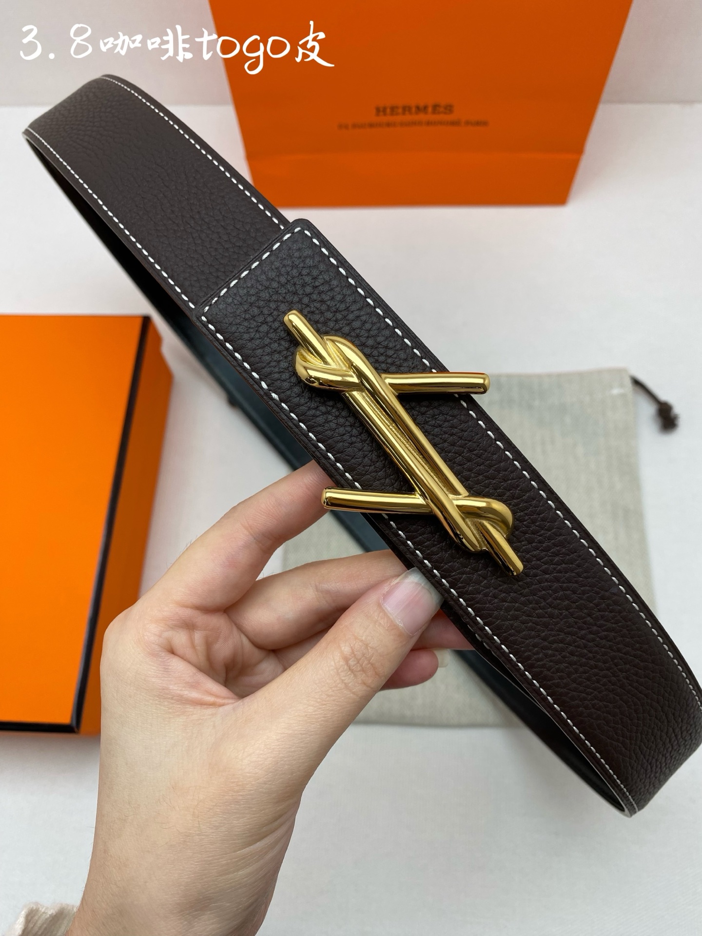 Hermès Basic Belt Cow Leather 38mm-s-m-l