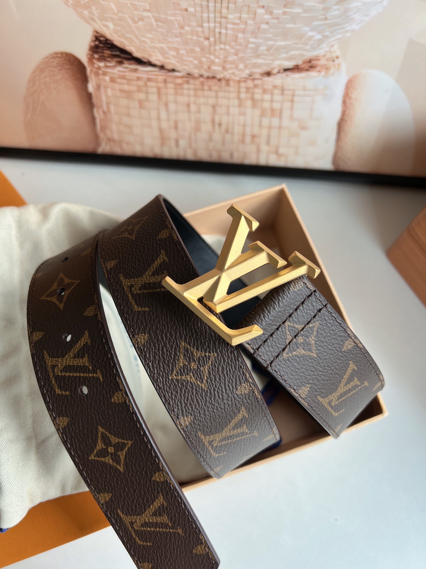 Louis Vuitton Basic Belt Cow Leather M-l