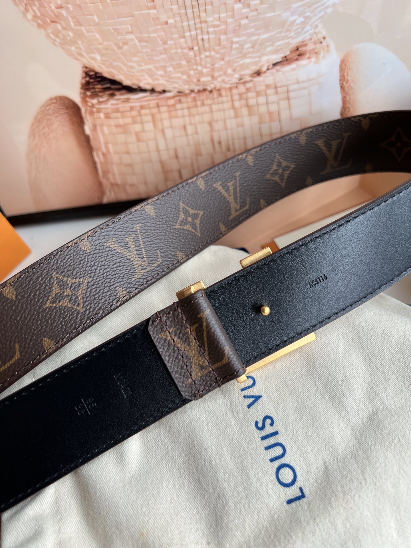 Louis Vuitton Basic Belt Cow Leather M-l