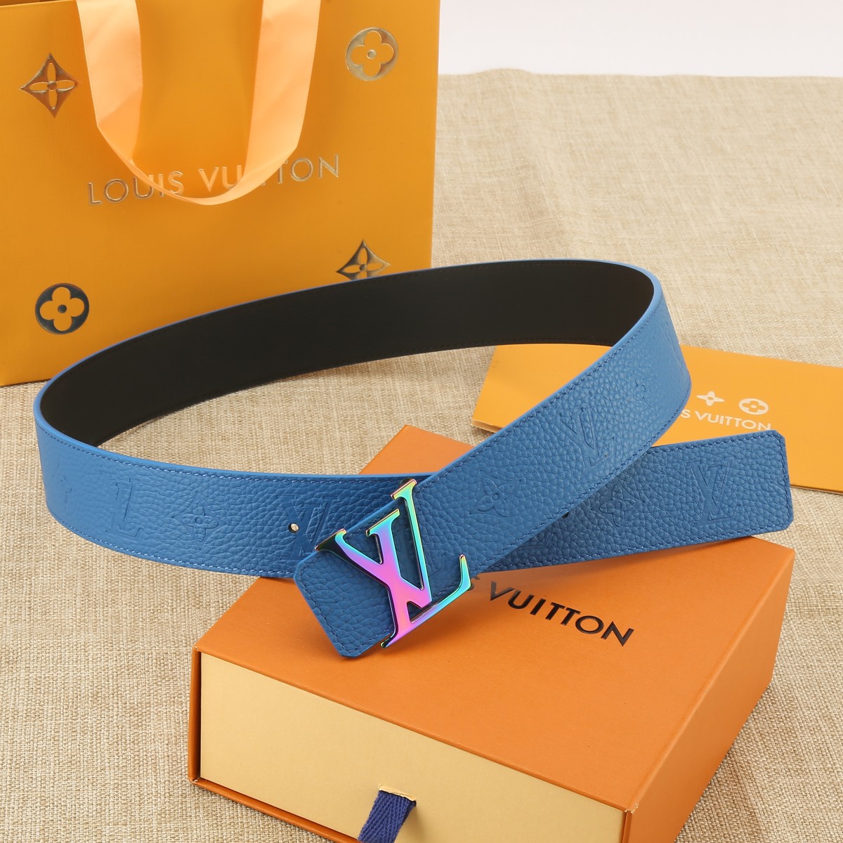 Louis Vuitton Male Basic Belt Cow Leather 40cm-s-m-l