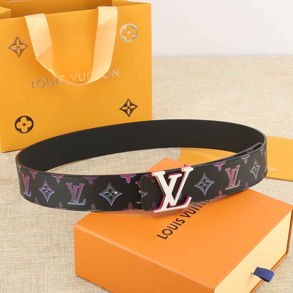 Louis Vuitton Male Basic Belt Cow Leather 40cm-s-m-l