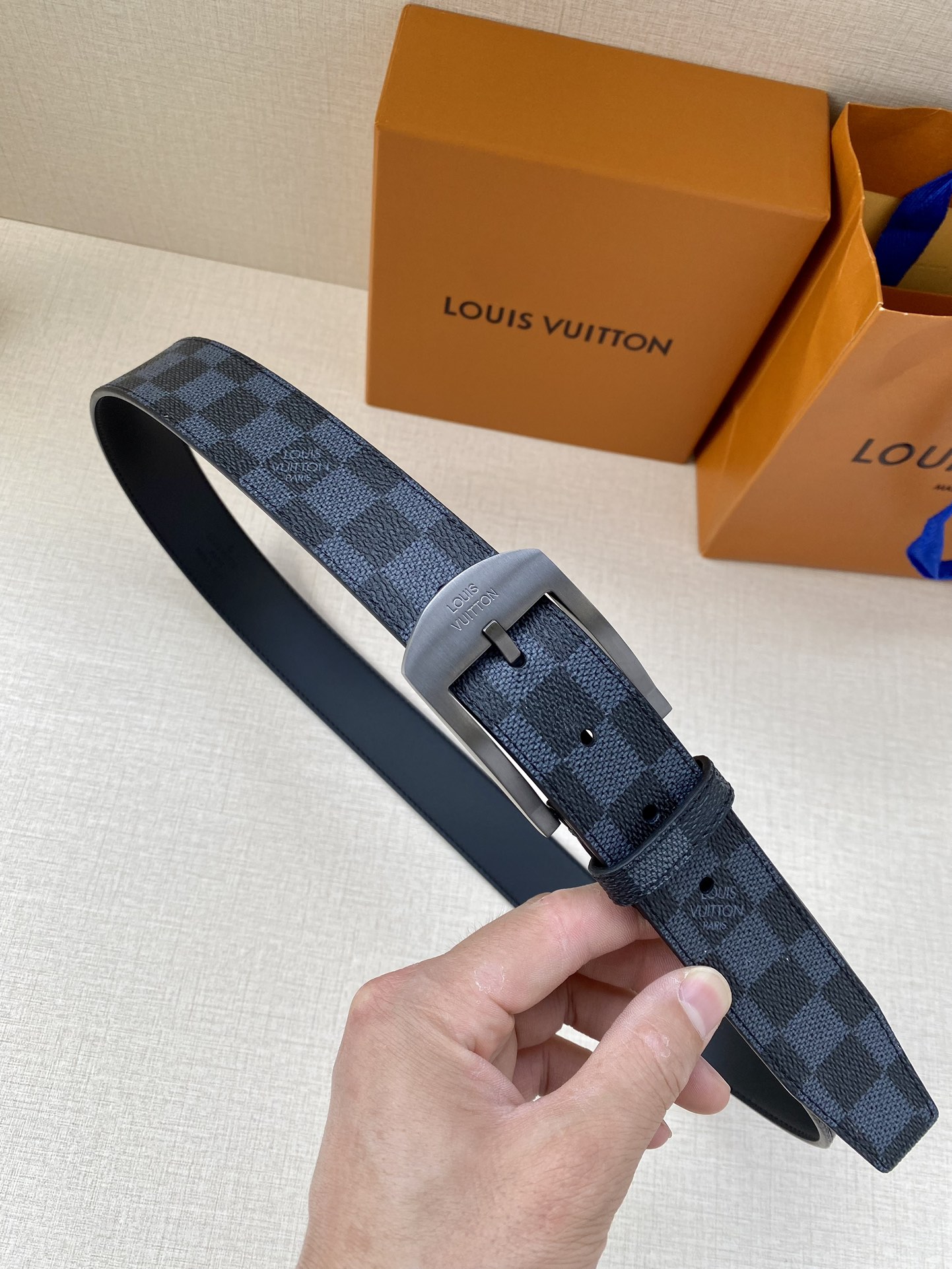 Louis Vuitton Male Canvas Belt Canvas M-l