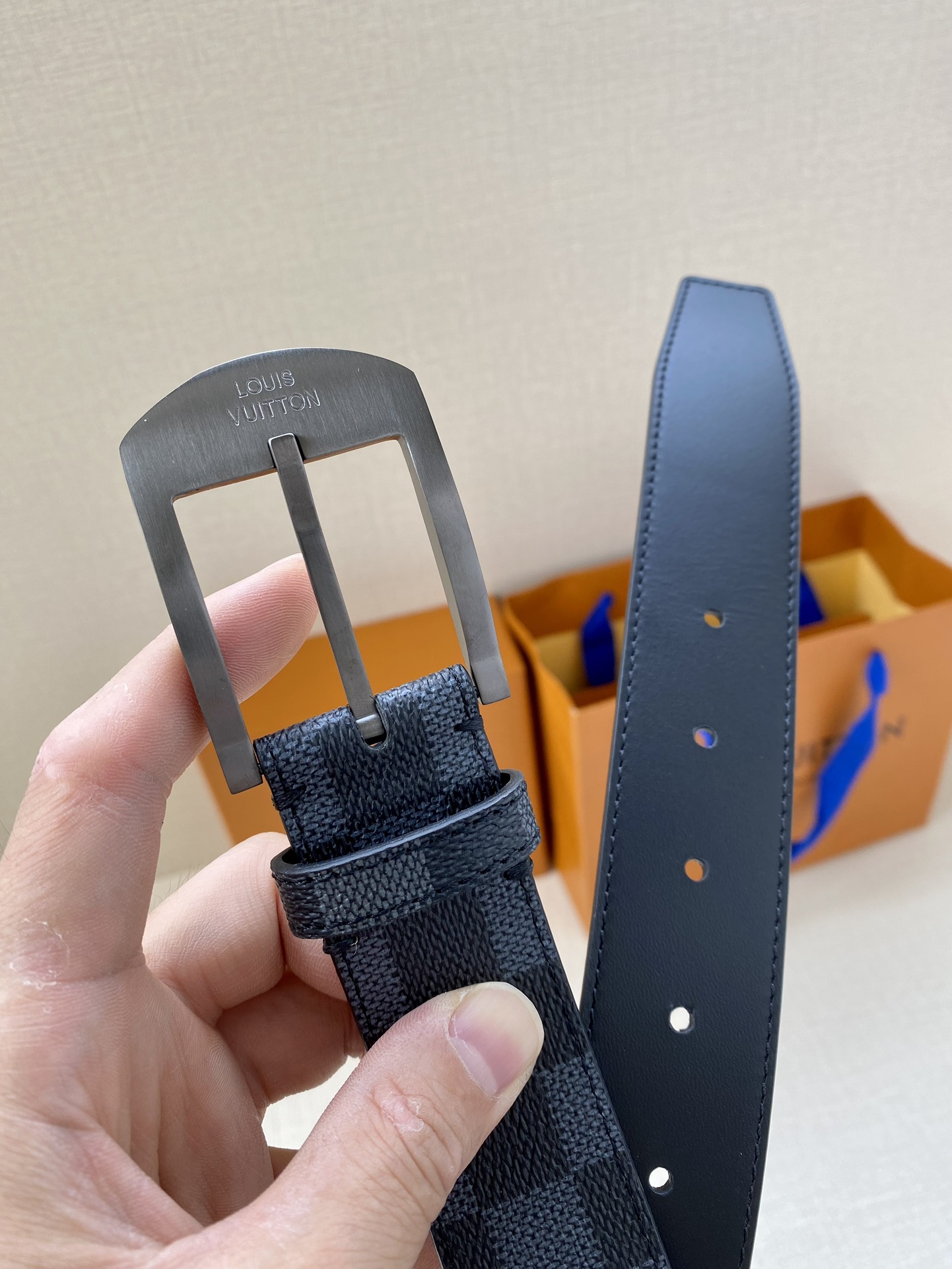 Louis Vuitton Male Canvas Belt Canvas M-l