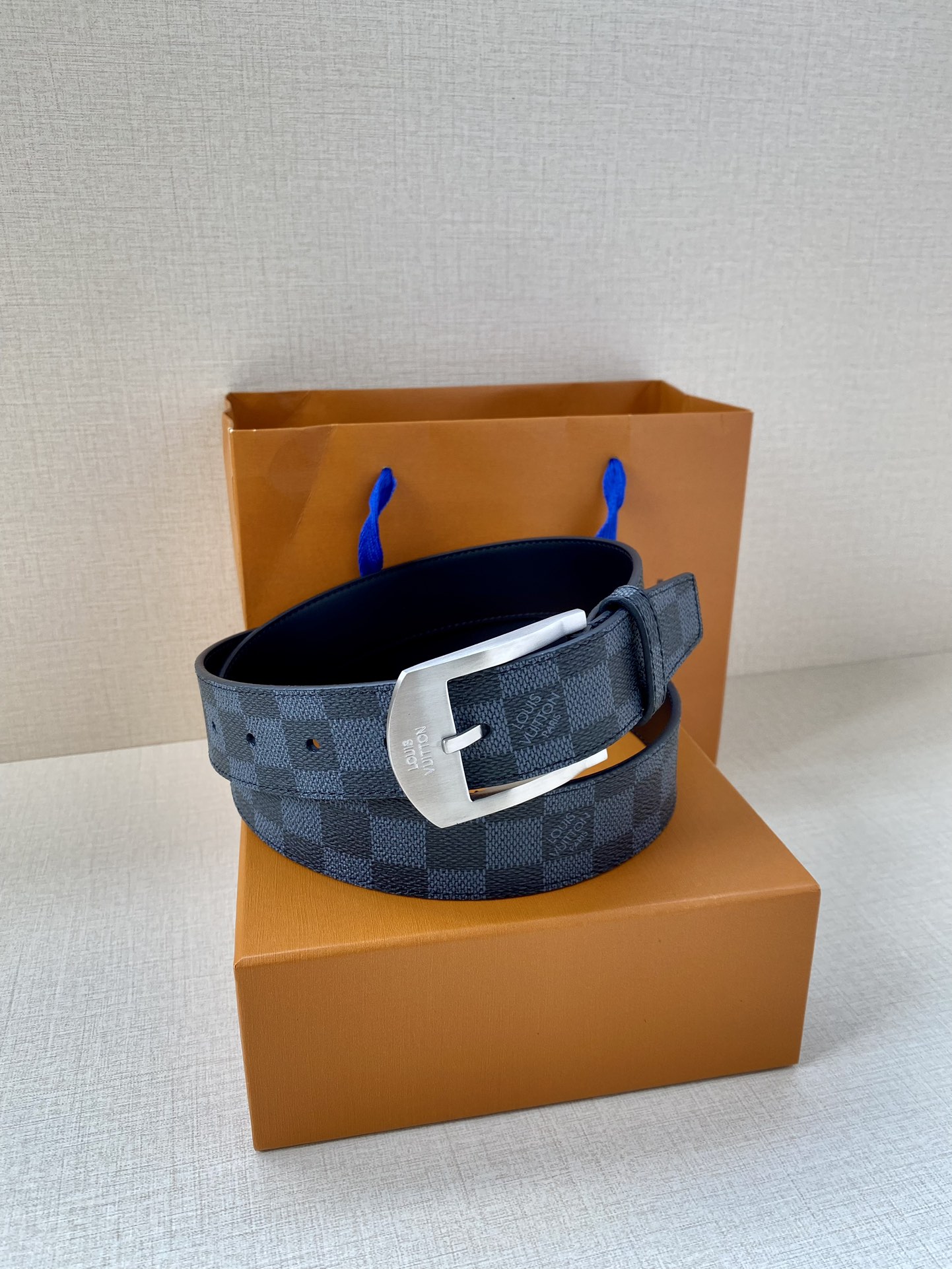Louis Vuitton Male Canvas Belt Canvas M-l