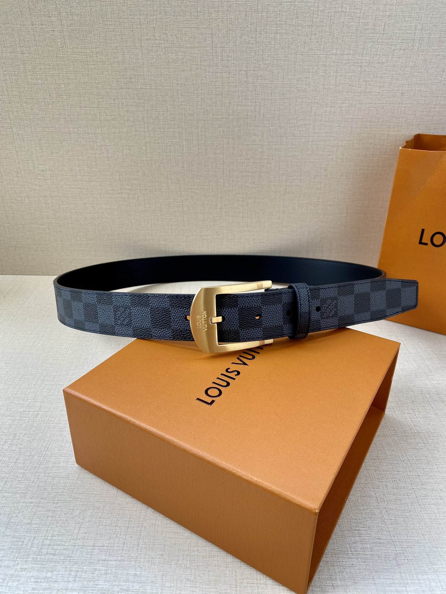 Louis Vuitton Male Canvas Belt Canvas M-l