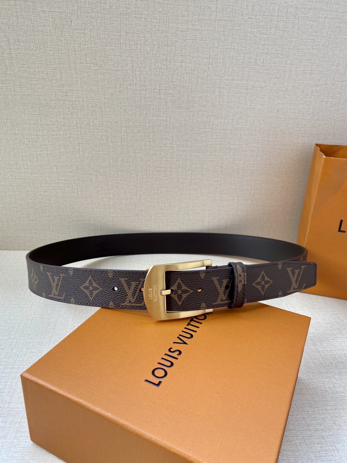 Louis Vuitton Male Canvas Belt Canvas M-l