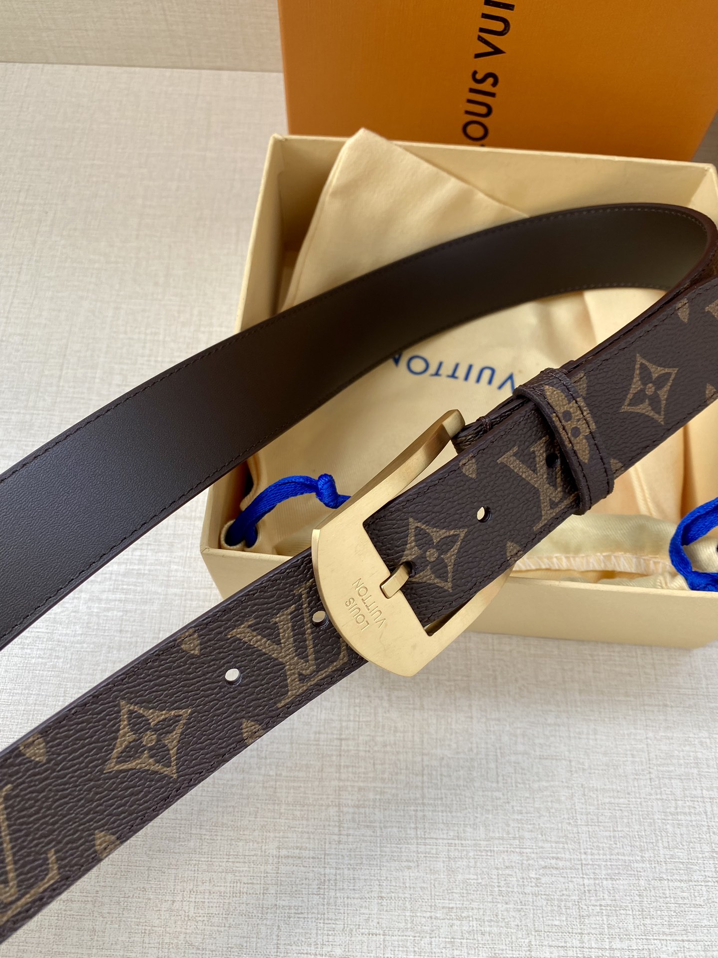 Louis Vuitton Male Canvas Belt Canvas M-l