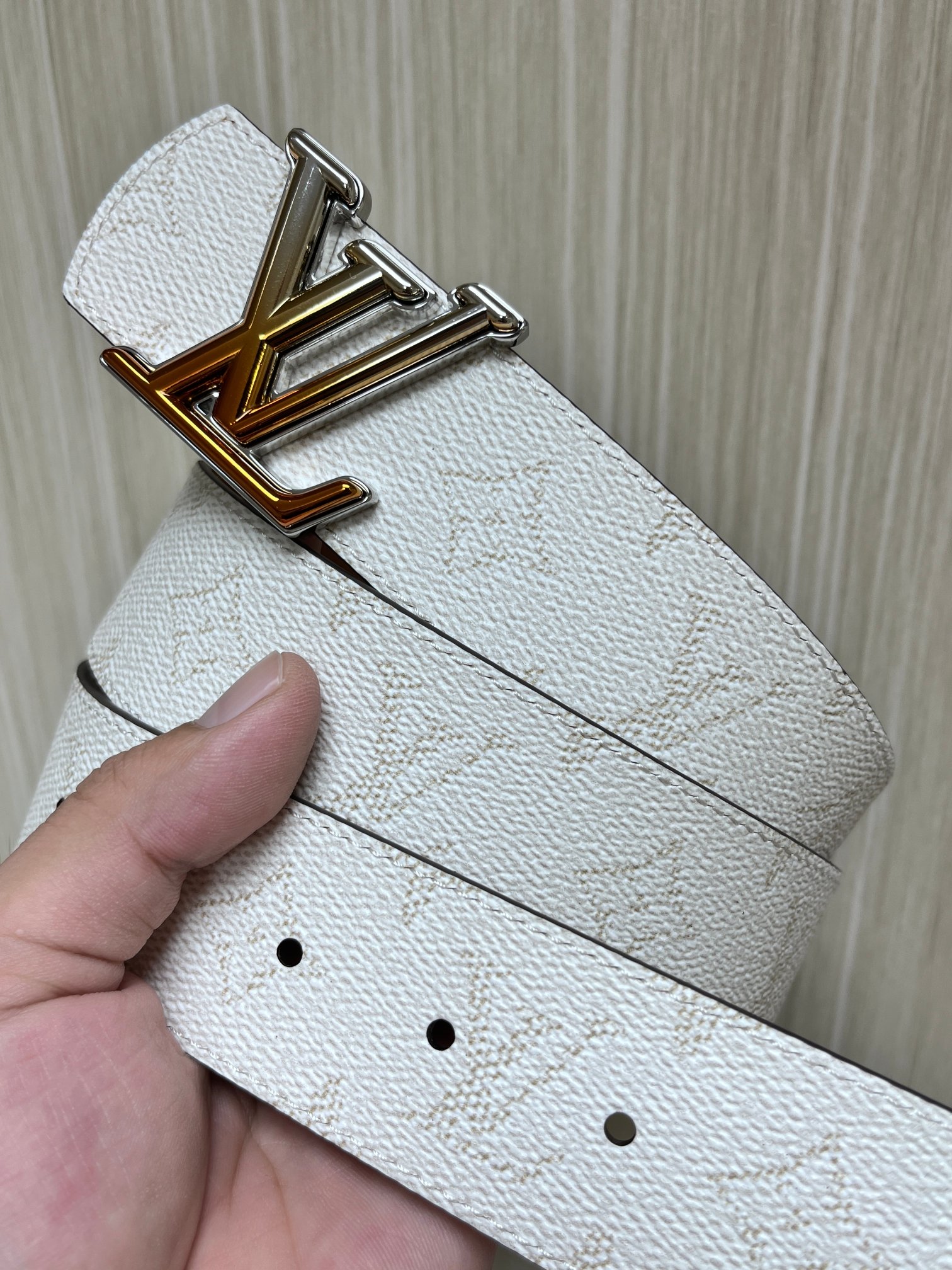 Louis Vuitton Male Basic Belt Cow Leather Coffee L