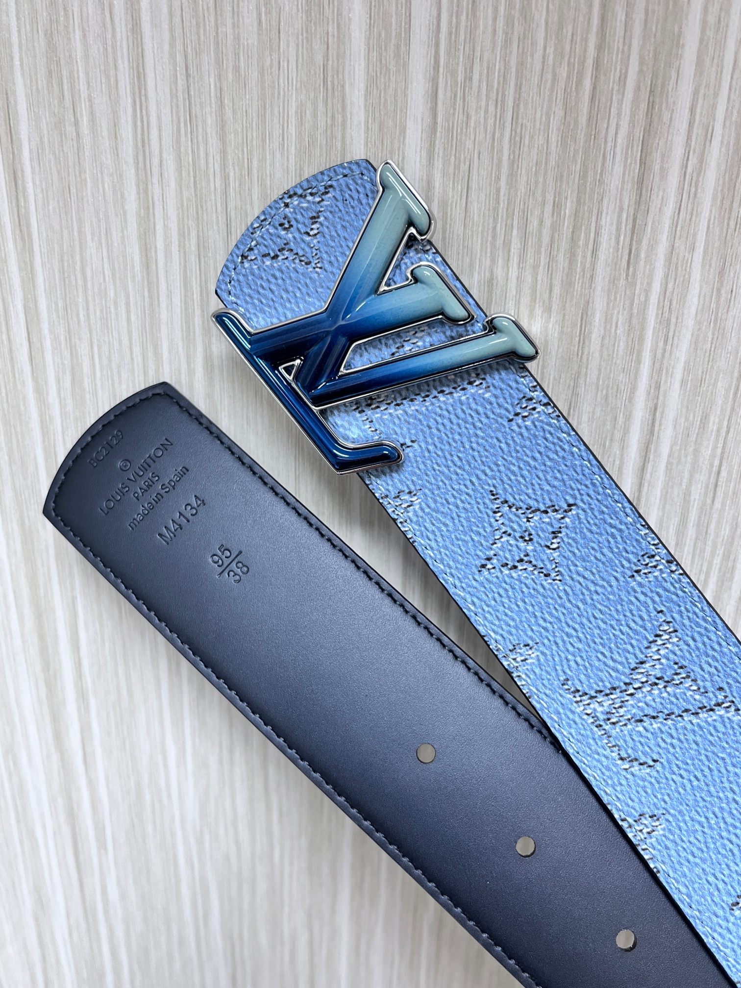 Louis Vuitton Male Basic Belt Cow Leather Coffee L