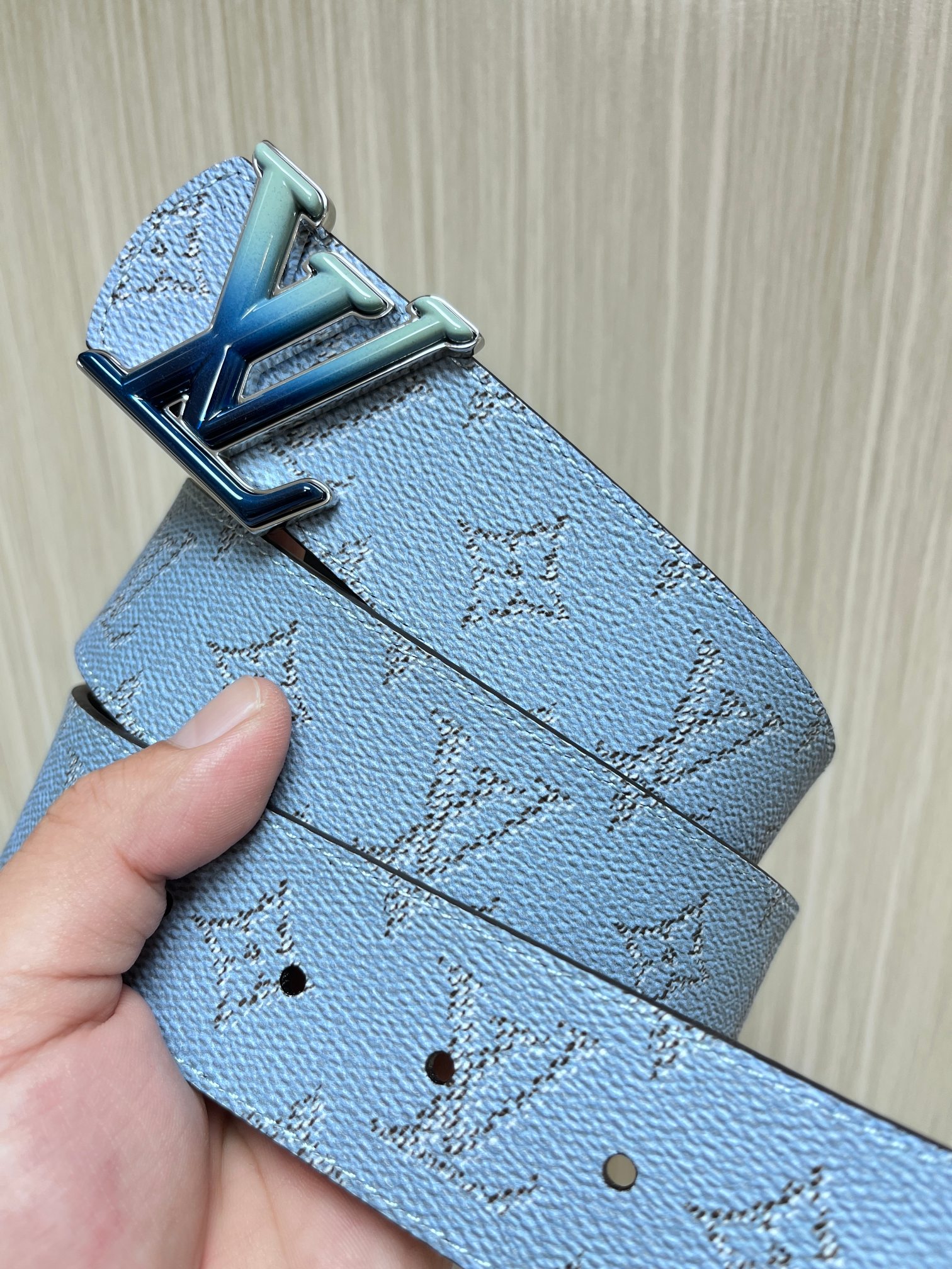 Louis Vuitton Male Basic Belt Cow Leather Coffee L