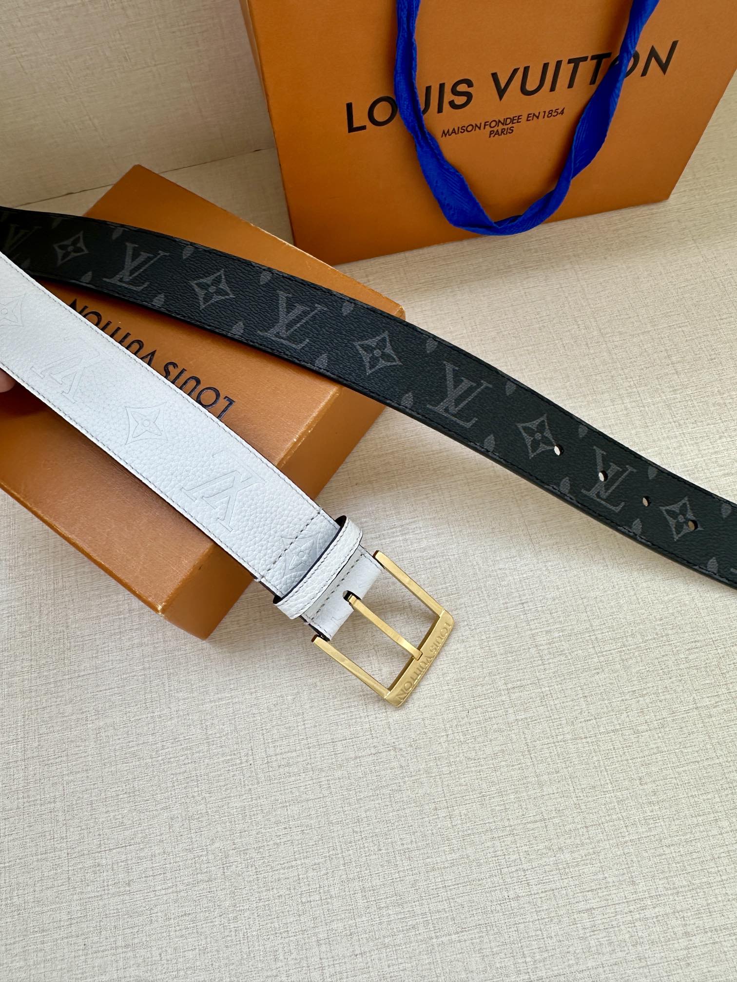 Louis Vuitton Male Pin Buckle Belt Canvas S-m-l