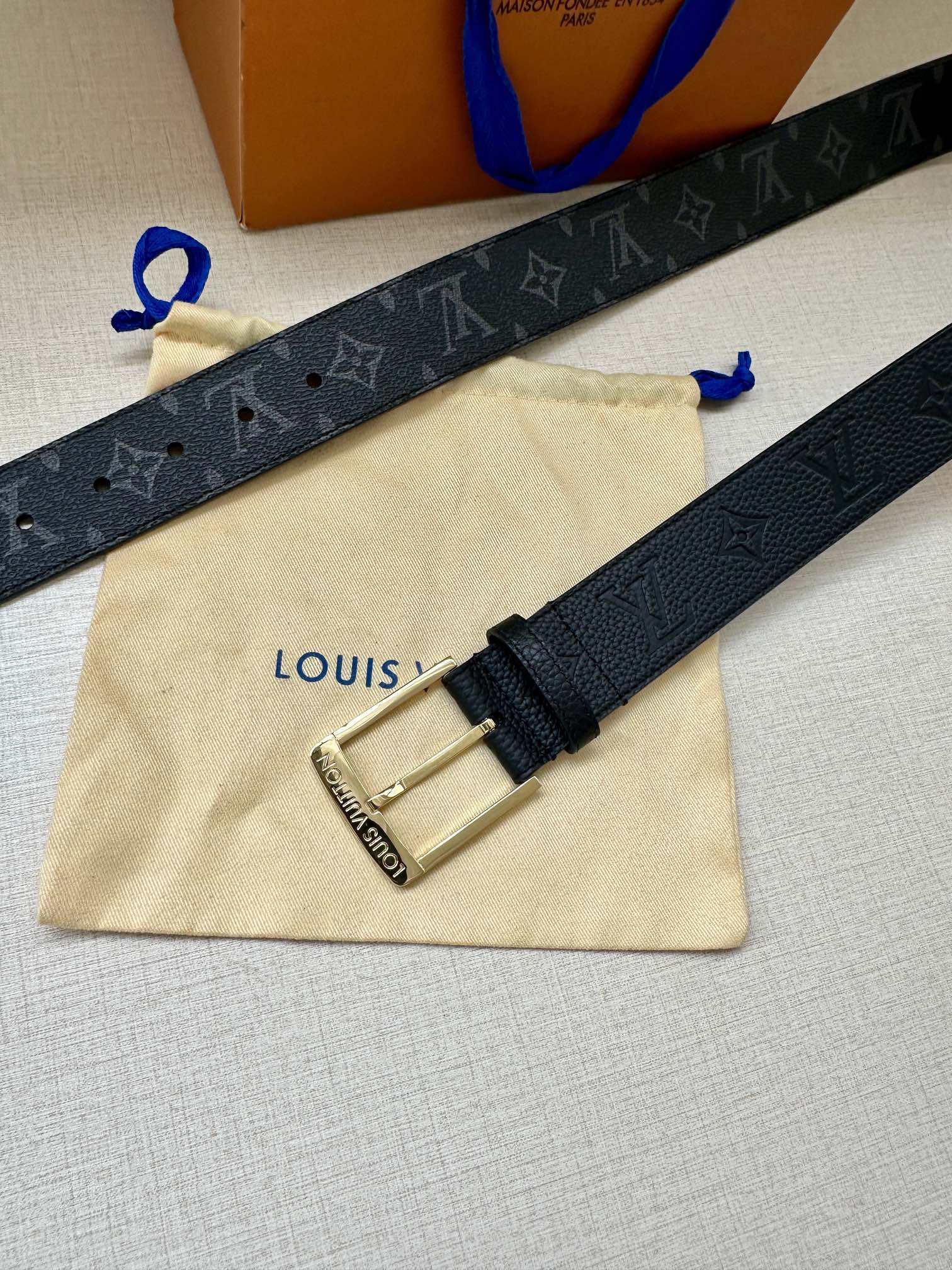 Louis Vuitton Male Pin Buckle Belt Canvas S-m-l