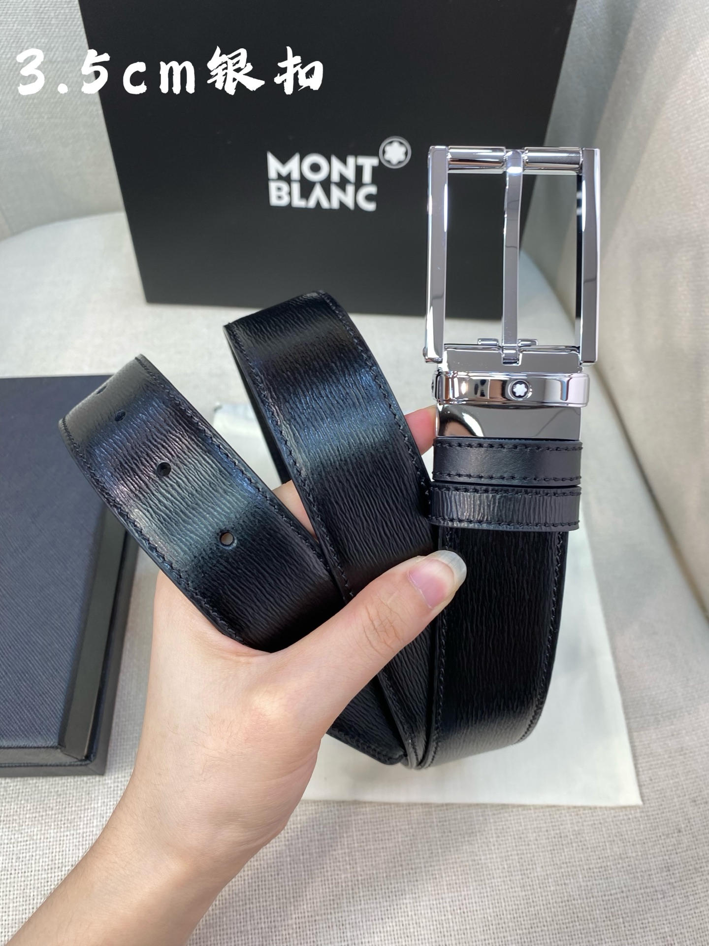 Montblanc Leather Belt Top Grain Leather M-l