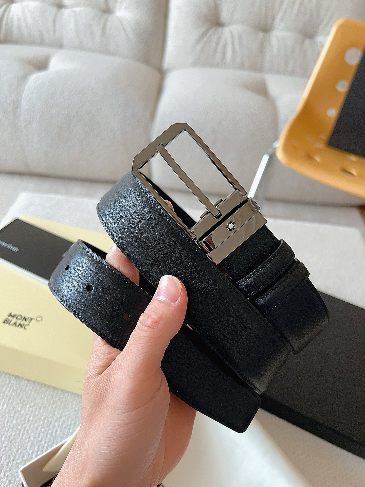 Montblanc Leather Belt Top Grain Leather M-l