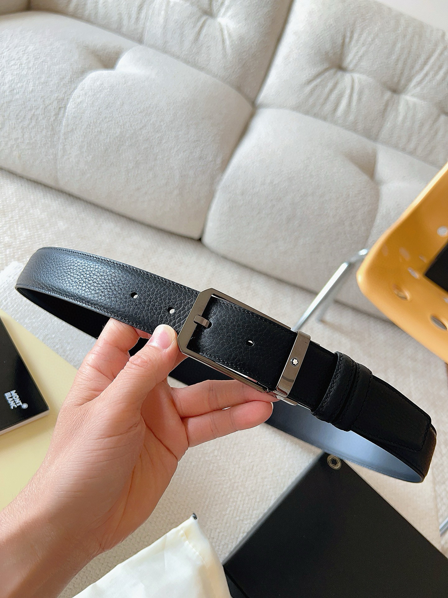 Montblanc Leather Belt Top Grain Leather M-l