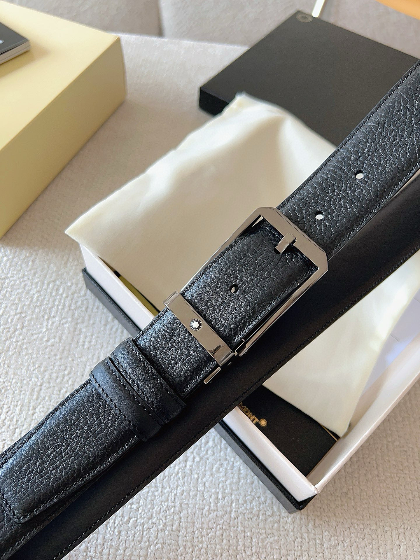 Montblanc Leather Belt Top Grain Leather M-l