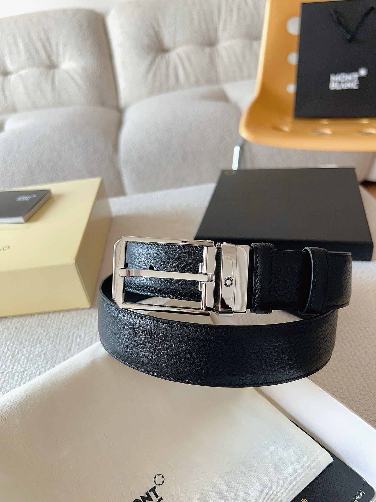 Montblanc Leather Belt Top Grain Leather M-l