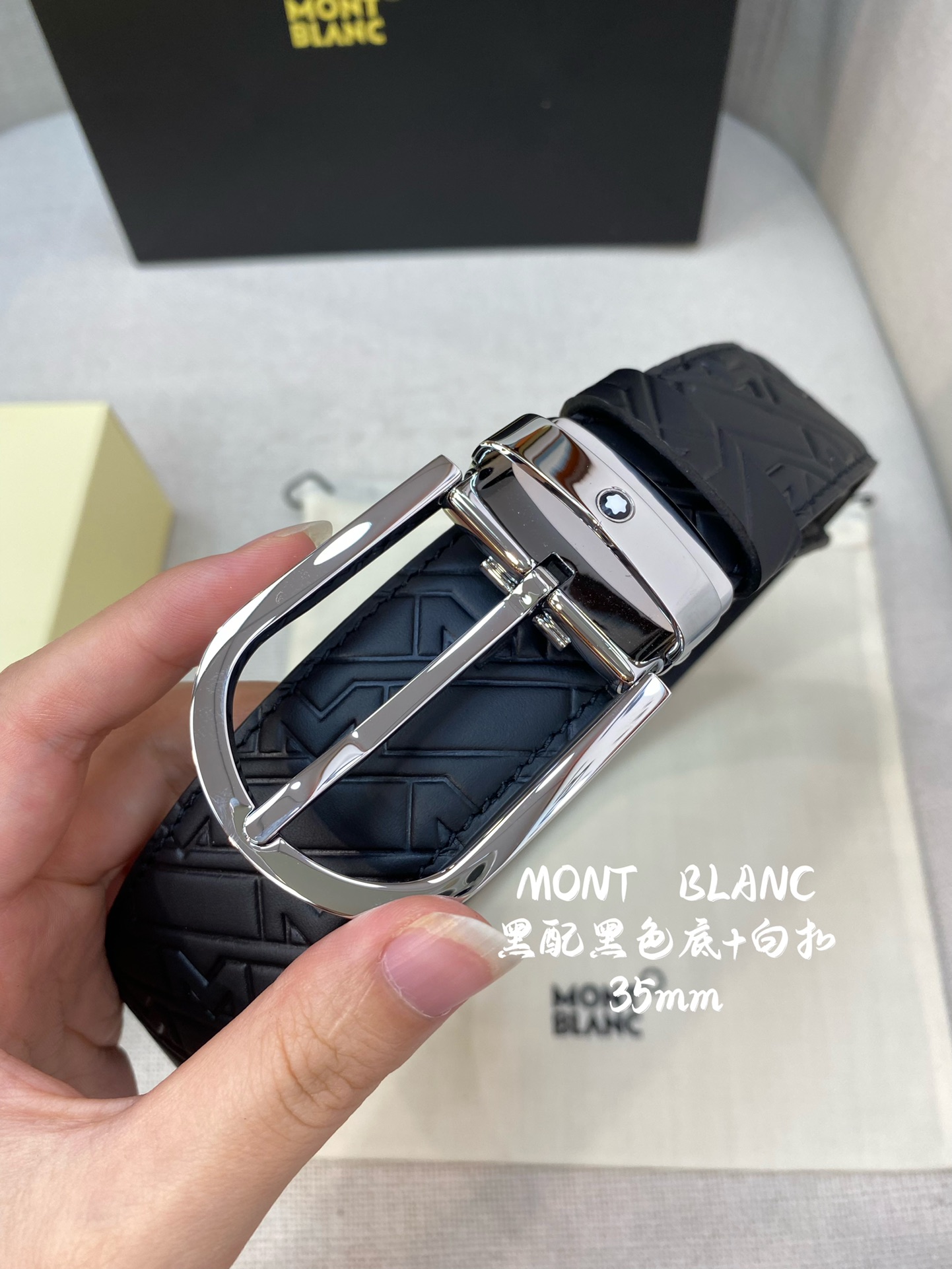 Montblanc Male Leather Belt Top Grain Leather M-l