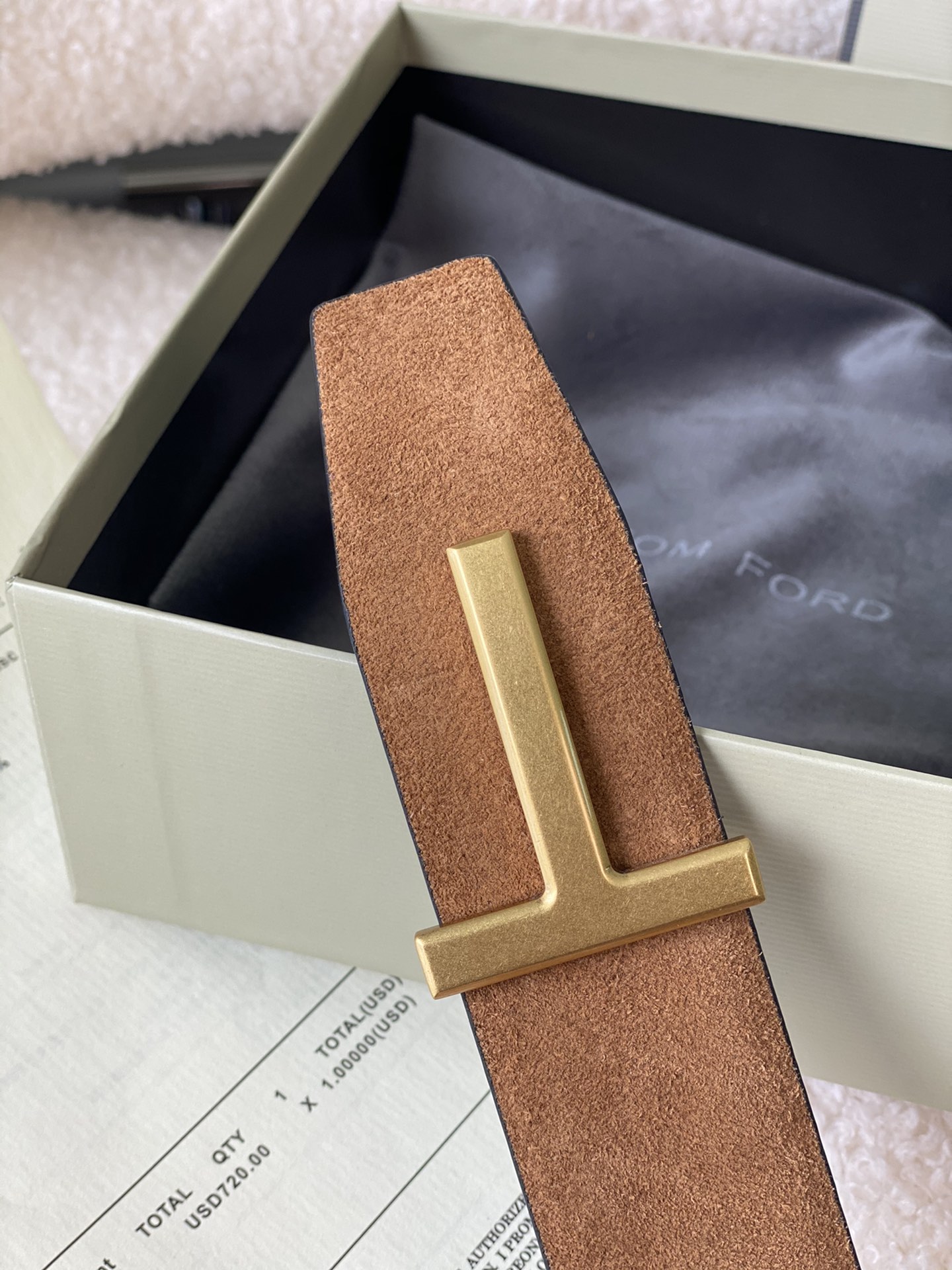 Tom Ford Male Basic Belt Cow Leather M