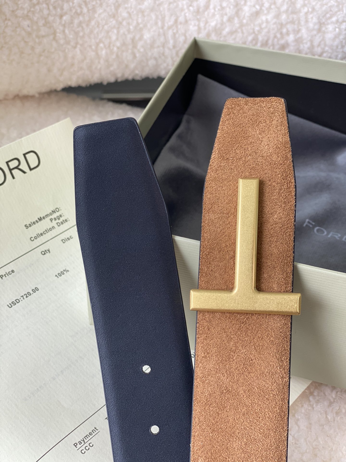 Tom Ford Male Basic Belt Cow Leather M