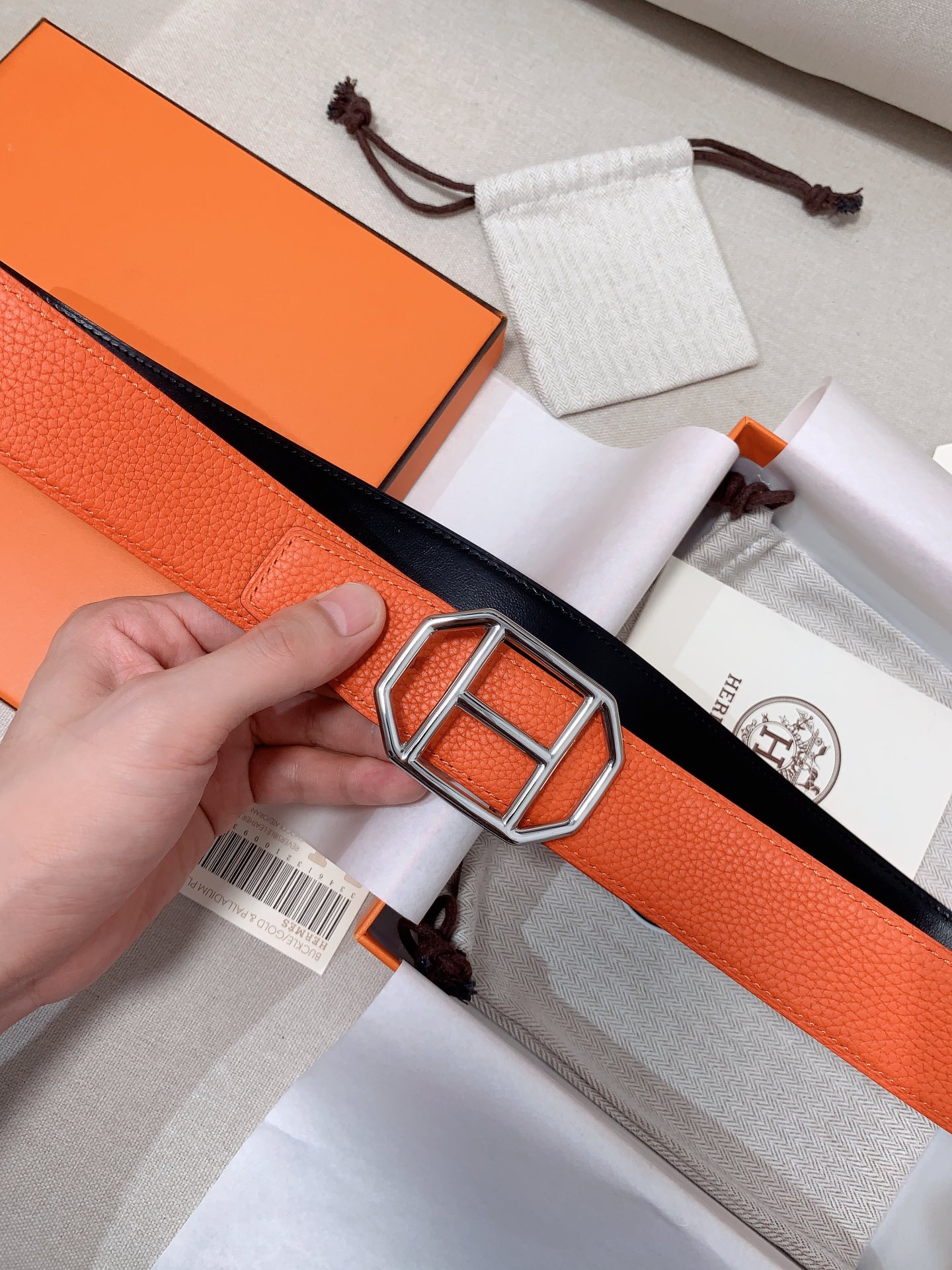 Hermès Male Leather Belt 38mm-s-m