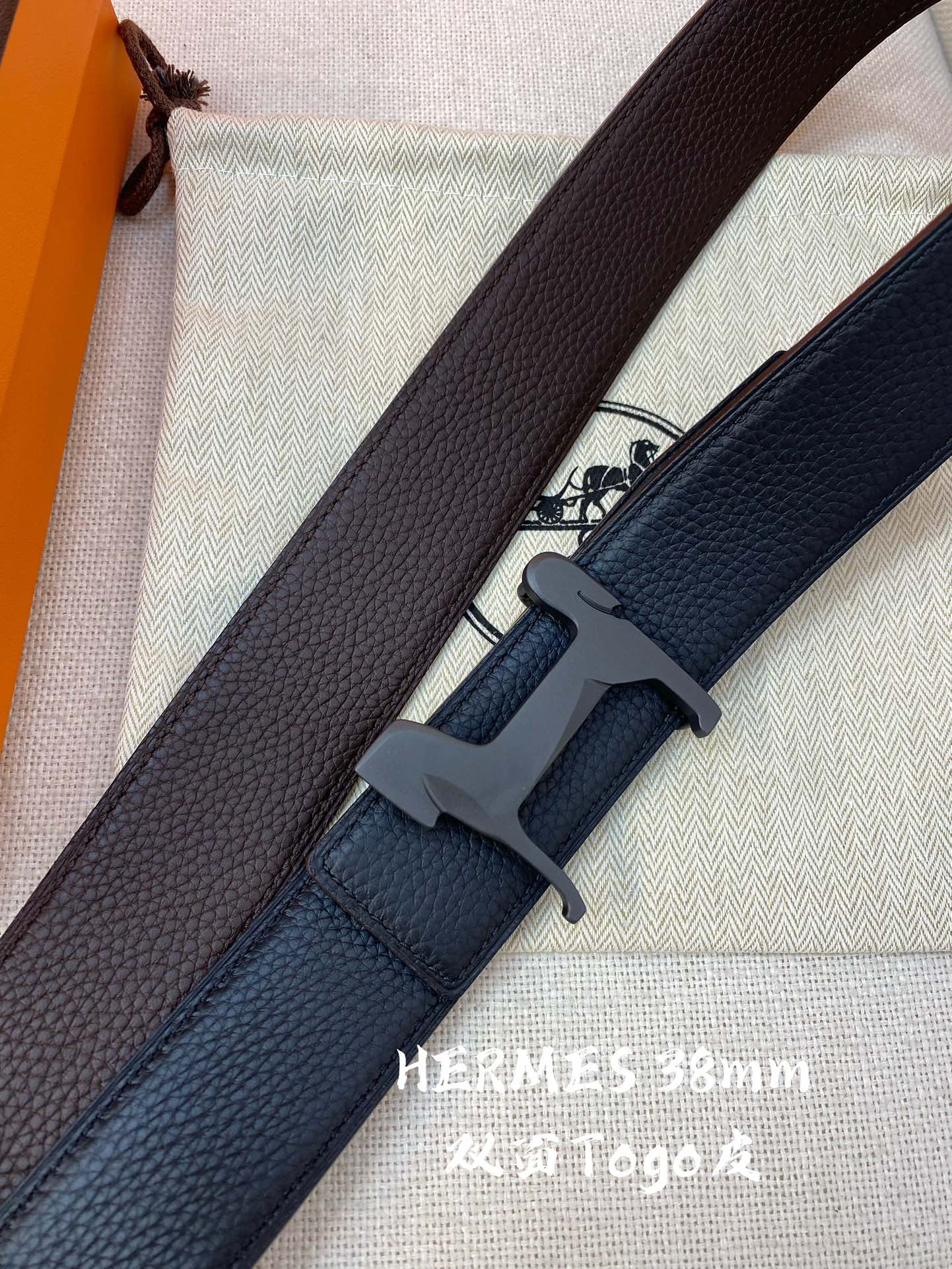 Hermès Male Leather Belt Cow Leather S-m
