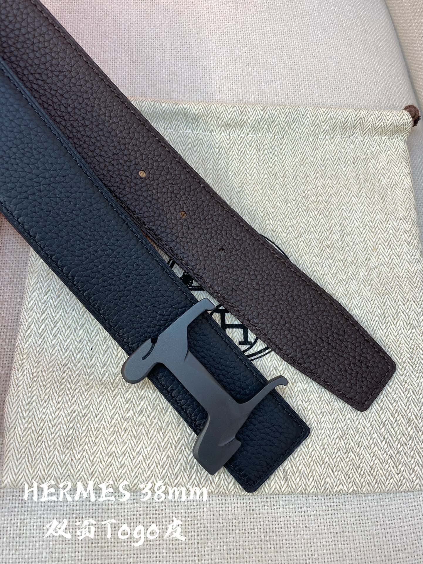Hermès Male Leather Belt Cow Leather S-m