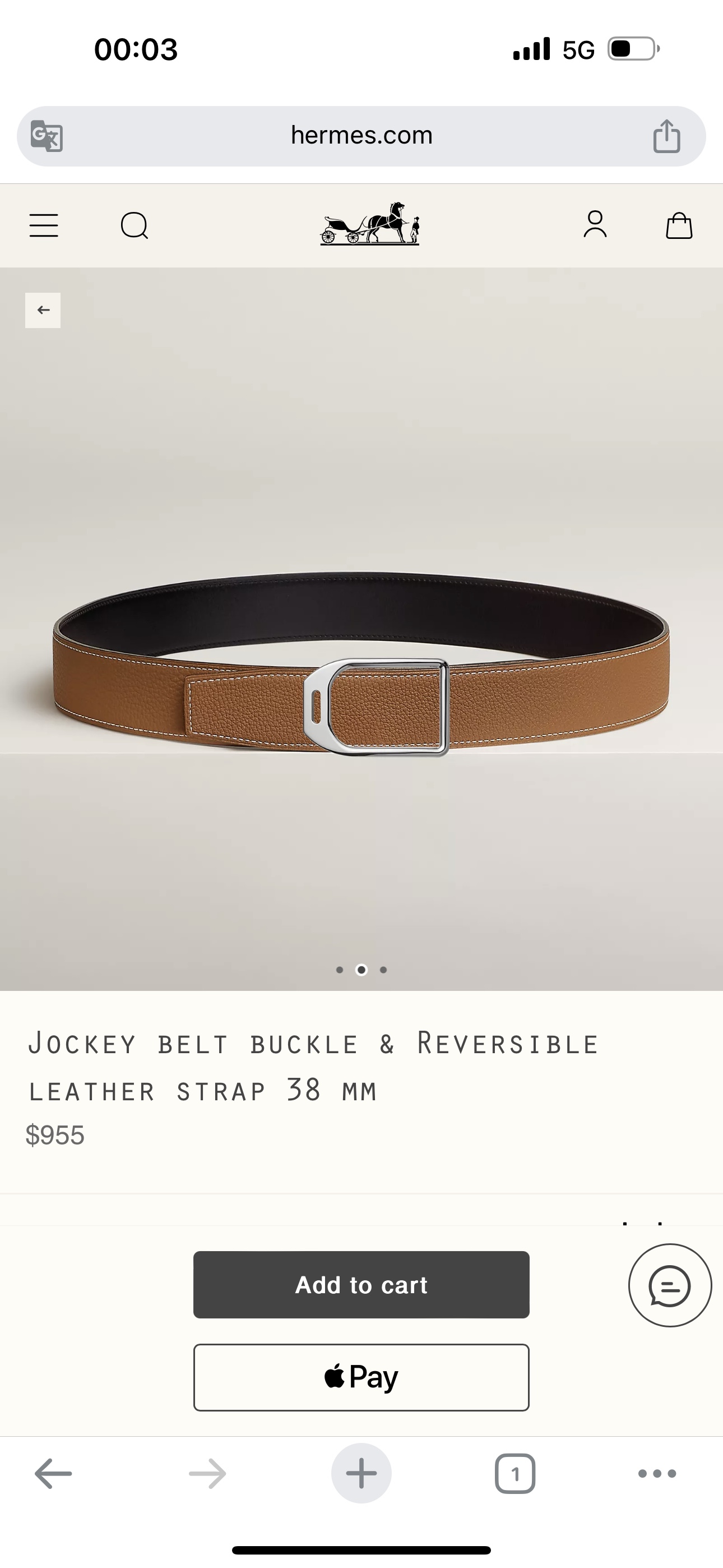 Hermès Male Basic Belt Cow Leather 38mm-s-l