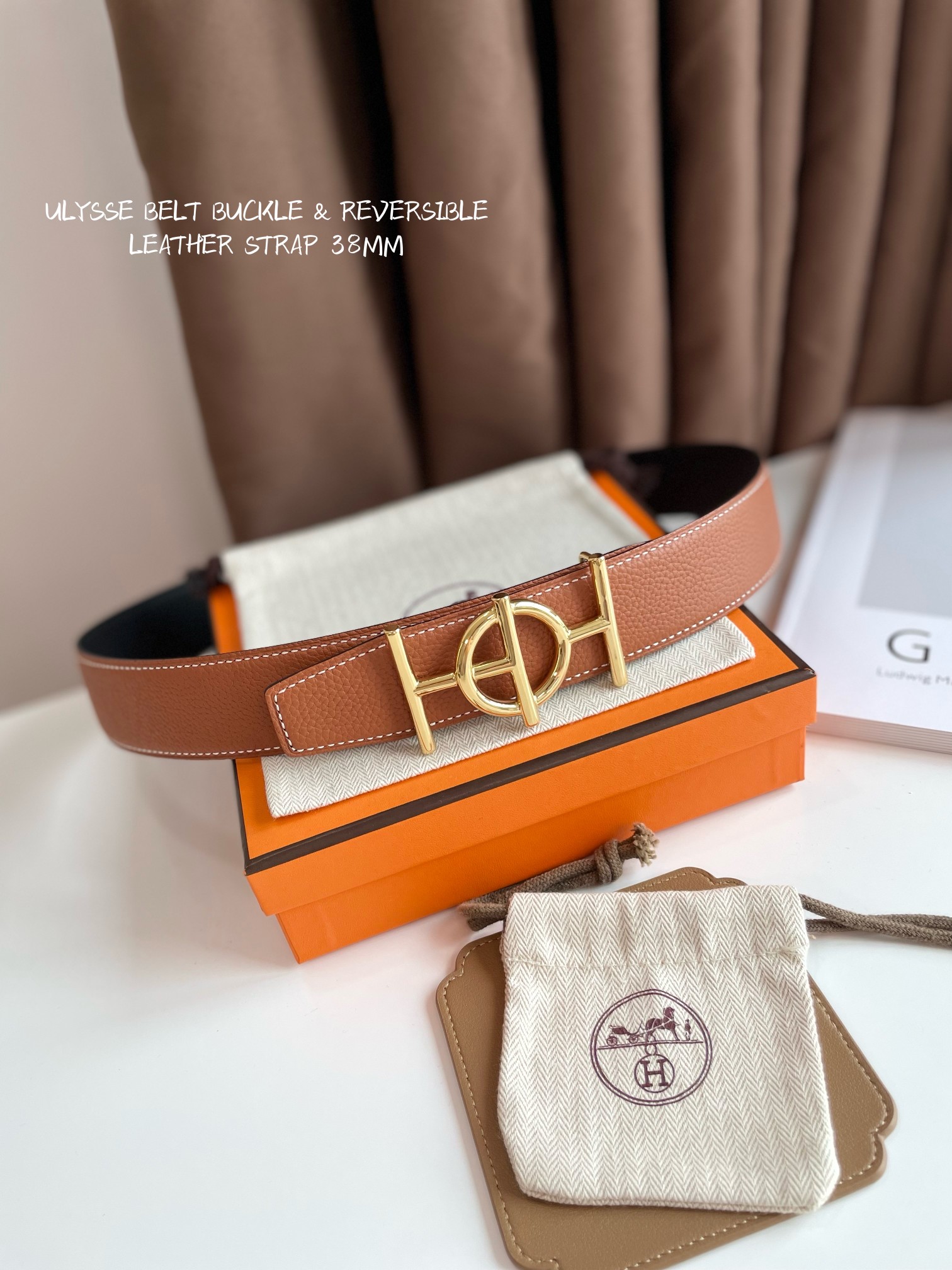 Hermès Male Leather Belt Cow Leather 38mm