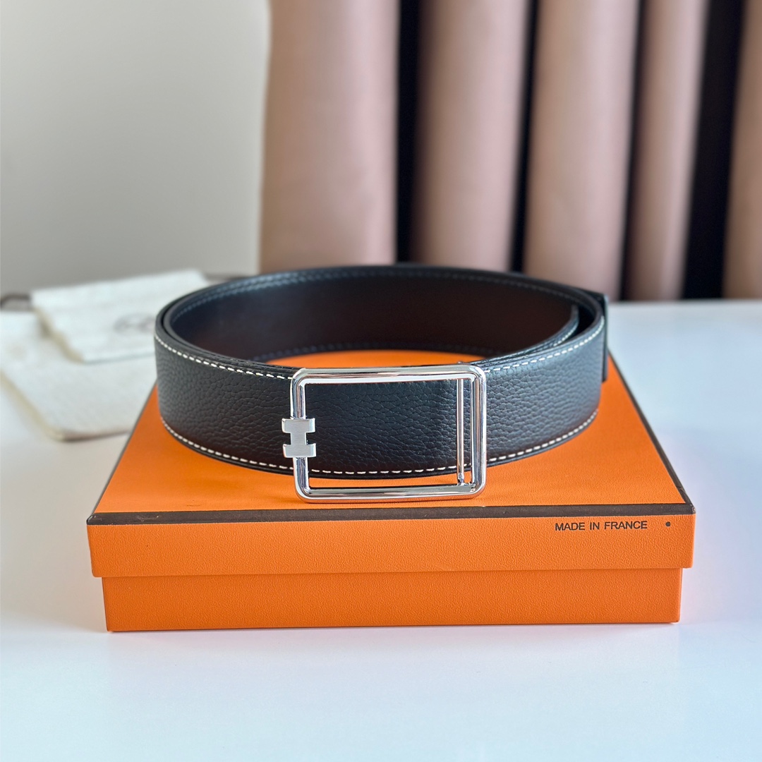 Hermès Male Leather Belt Top Grain Leather S-m