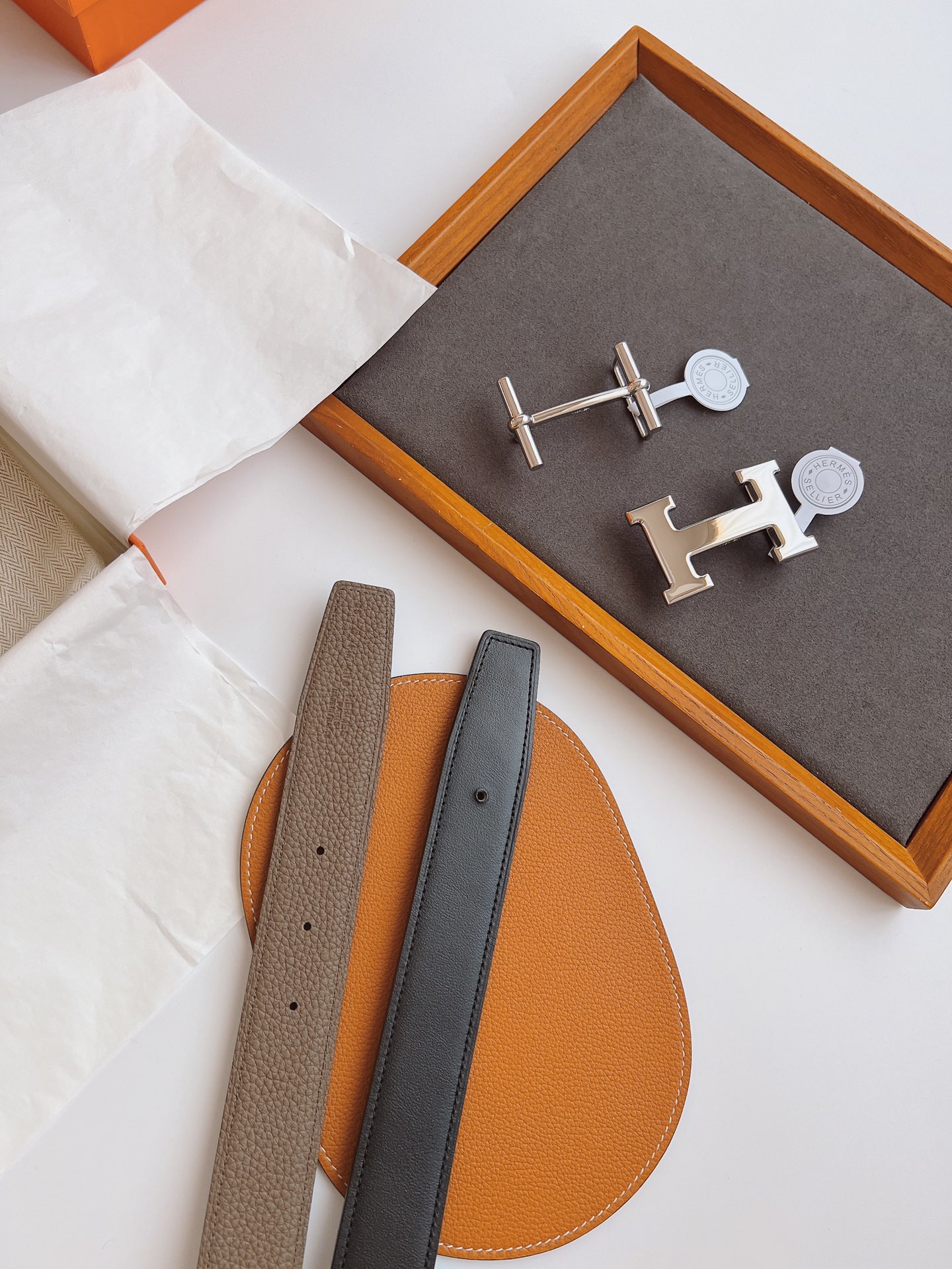 Hermès Male Leather Belt Top Grain Leather S-m