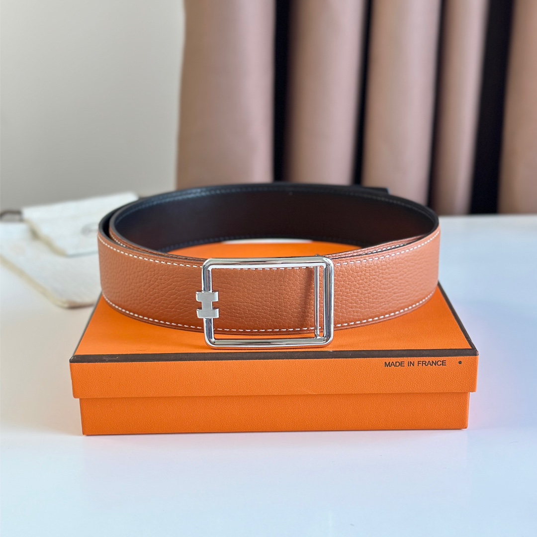 Hermès Male Leather Belt Top Grain Leather S-m