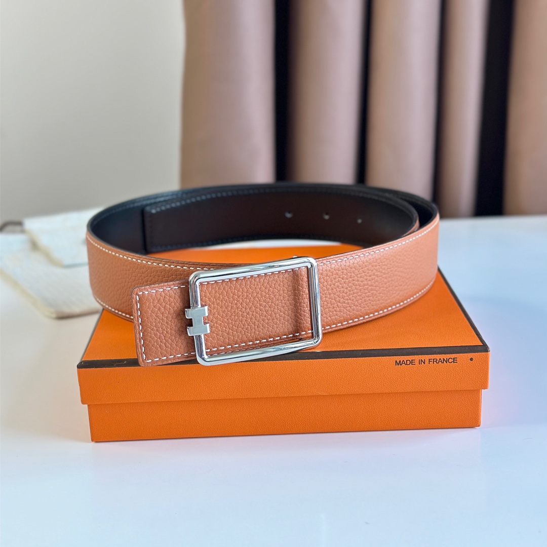 Hermès Male Leather Belt Top Grain Leather S-m