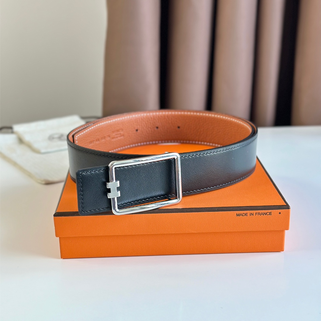 Hermès Male Leather Belt Top Grain Leather S-m