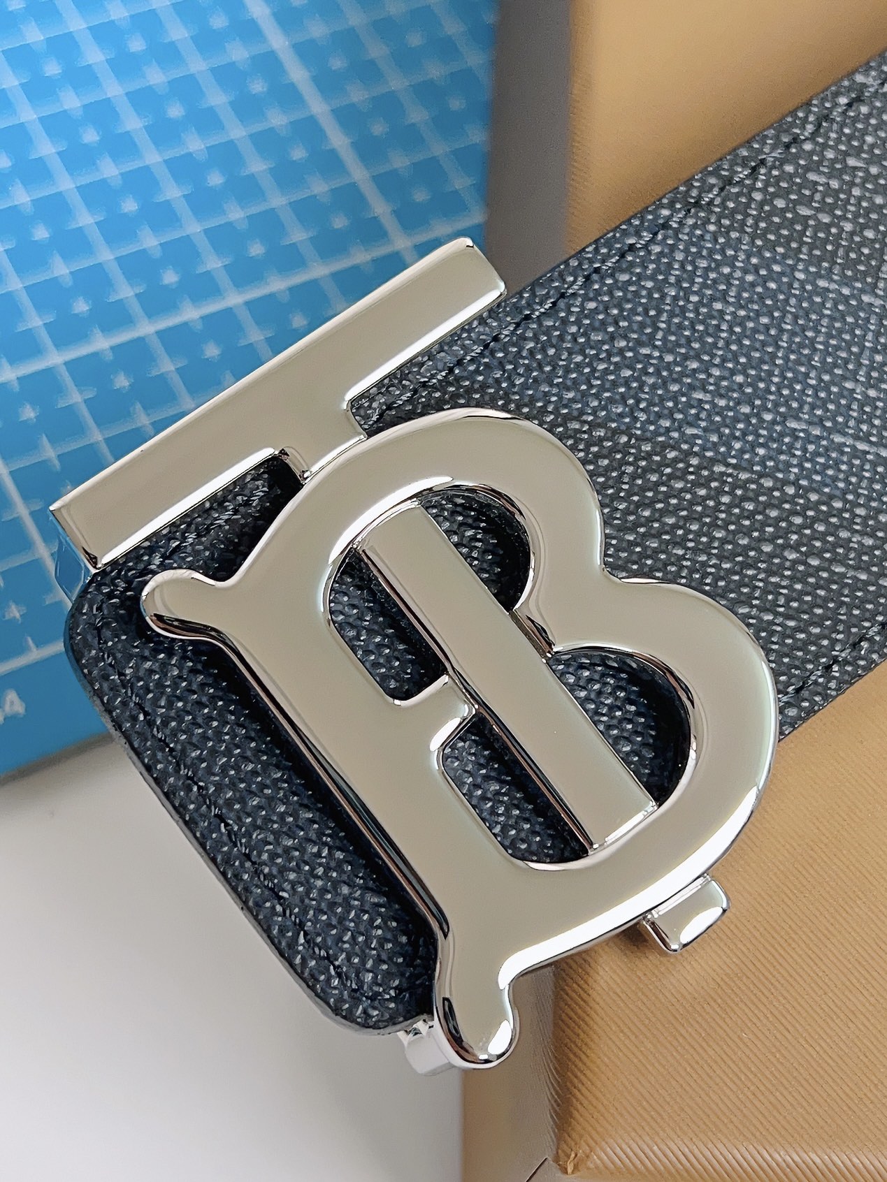 Burberry Male Leather Belt Top Grain Leather M-l