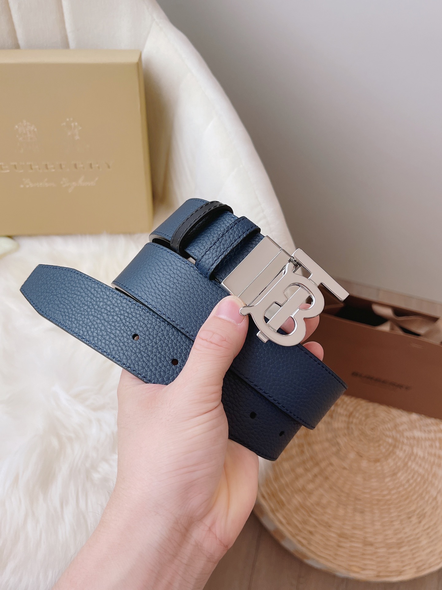 Burberry Male Leather Belt 35mm