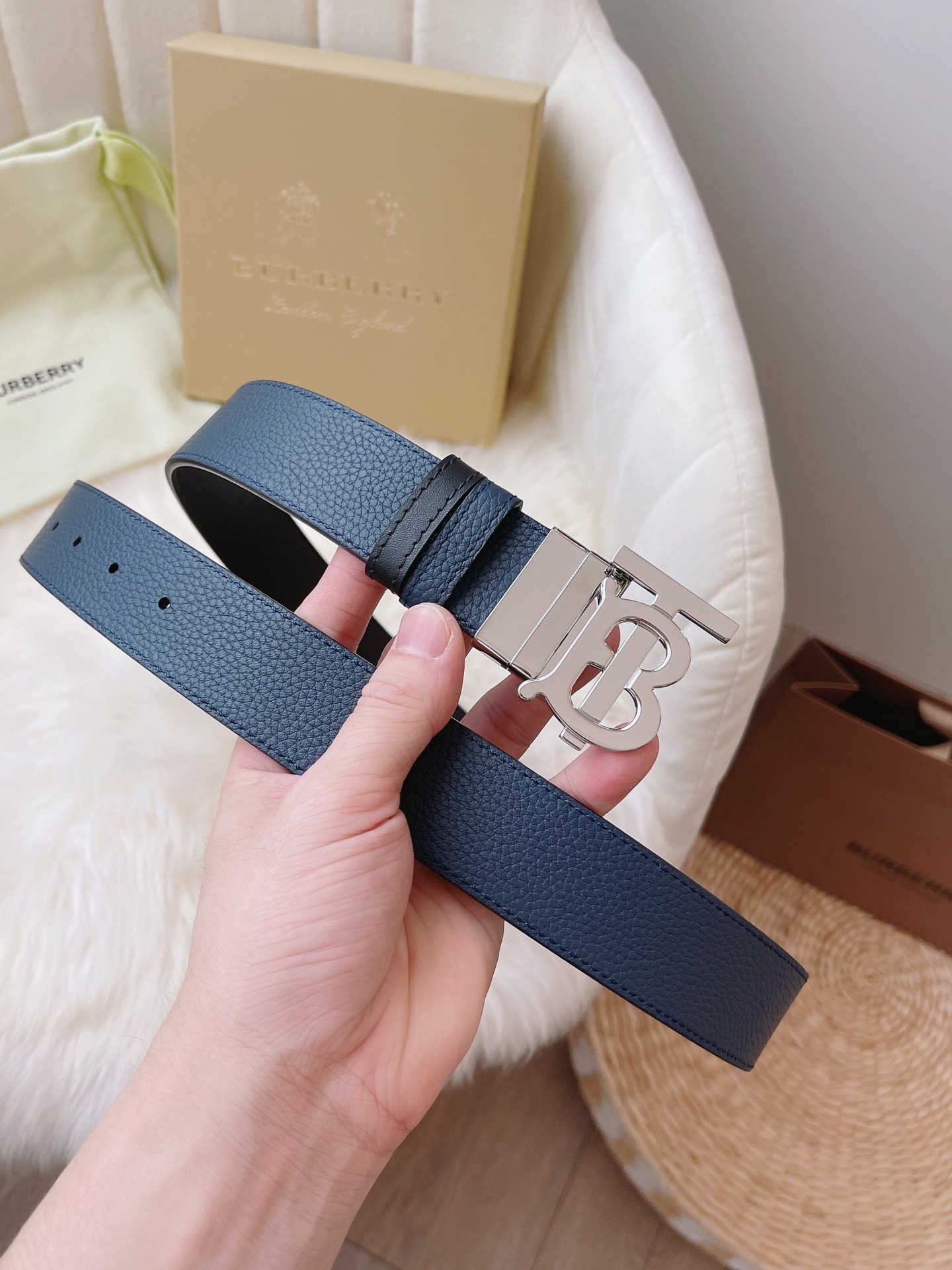 Burberry Male Leather Belt 35mm