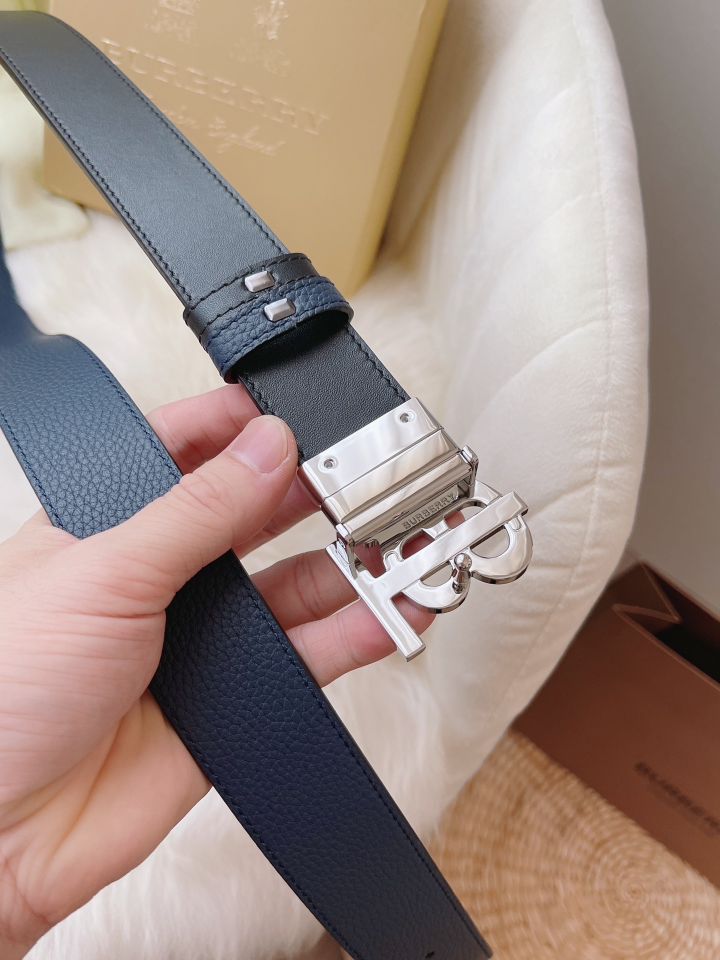 Burberry Male Leather Belt 35mm
