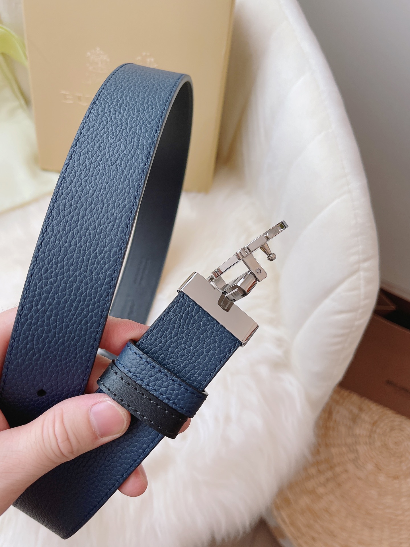 Burberry Male Leather Belt 35mm