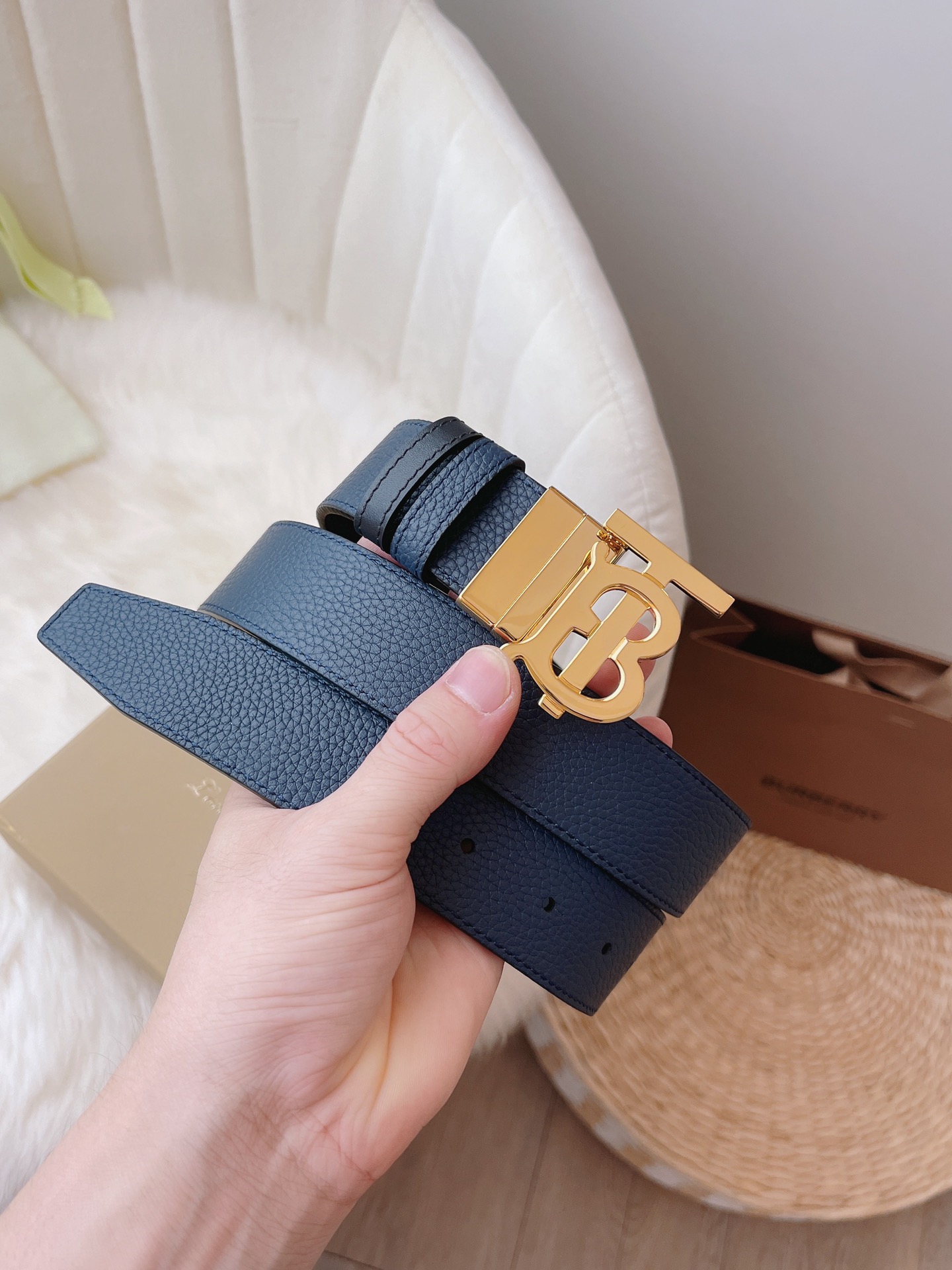 Burberry Male Leather Belt 35mm