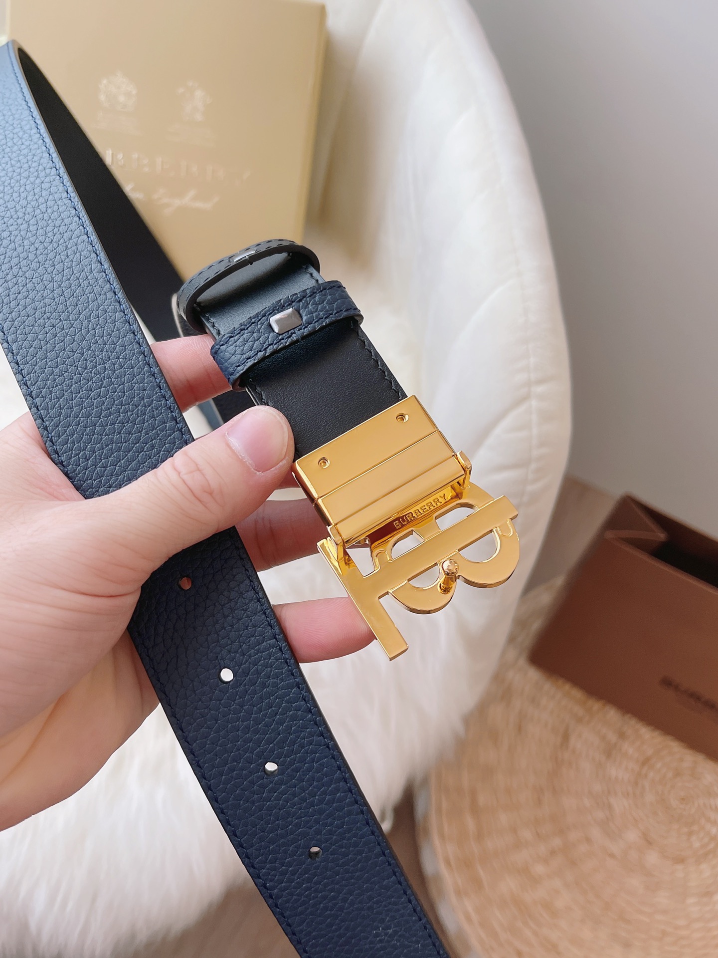 Burberry Male Leather Belt 35mm