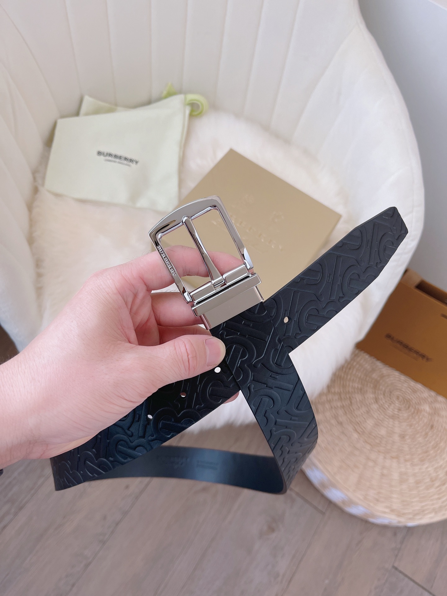 Burberry Male Leather Belt 35mm