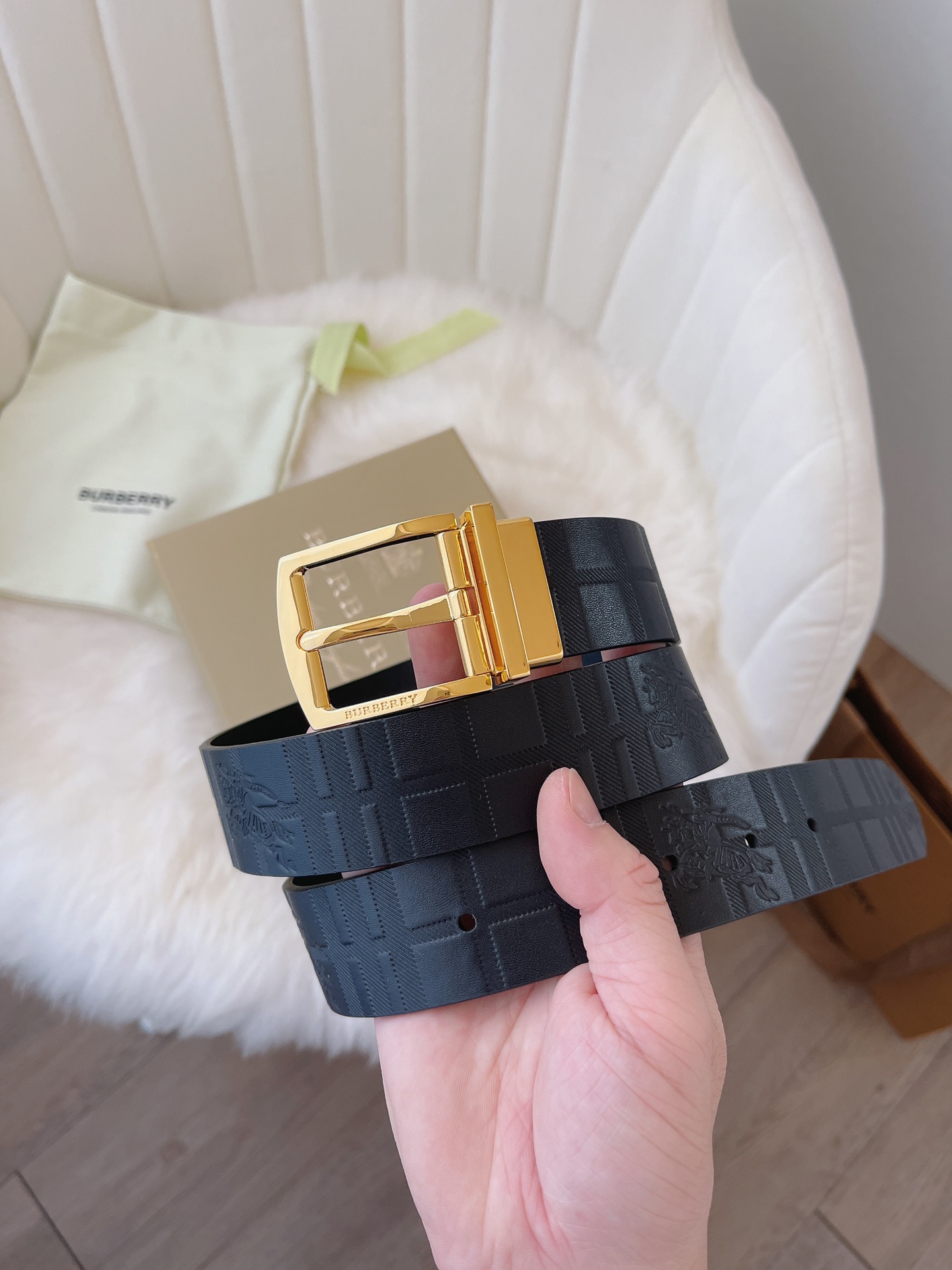Burberry Male Leather Belt 35mm