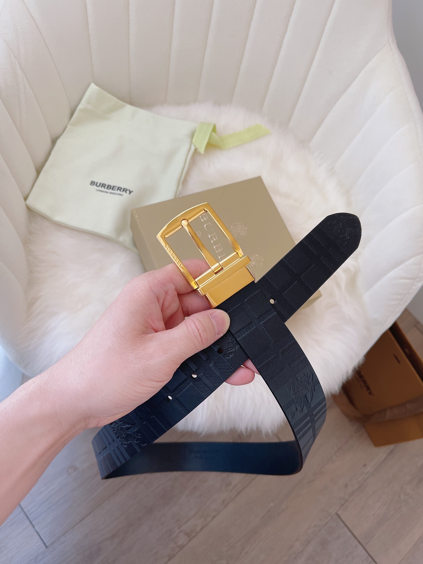 Burberry Male Leather Belt 35mm