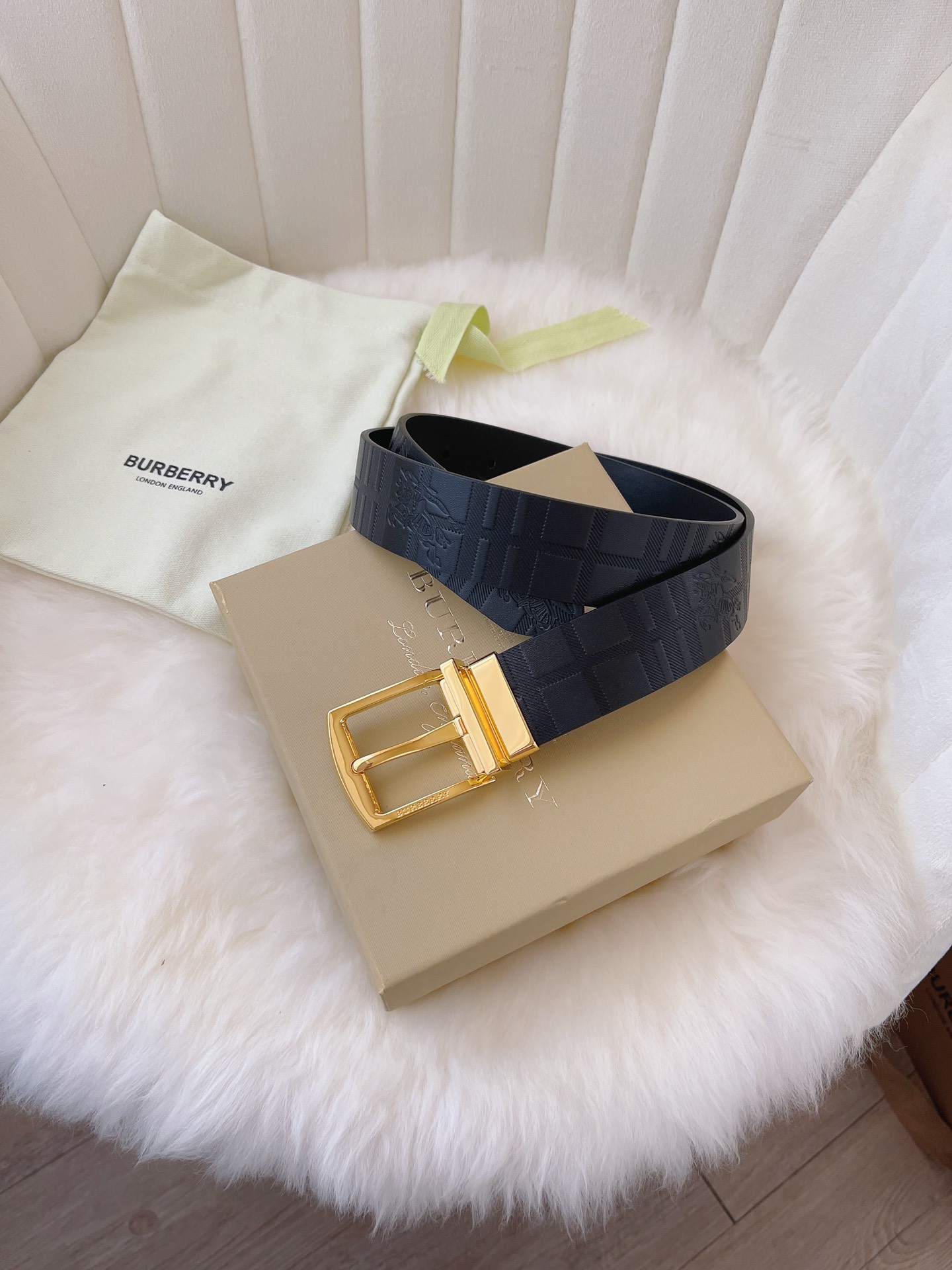 Burberry Male Leather Belt 35mm