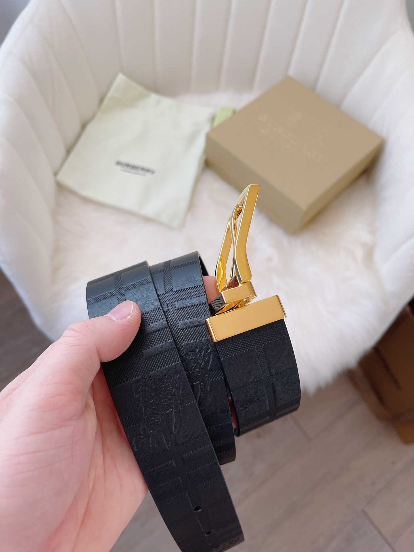 Burberry Male Leather Belt 35mm