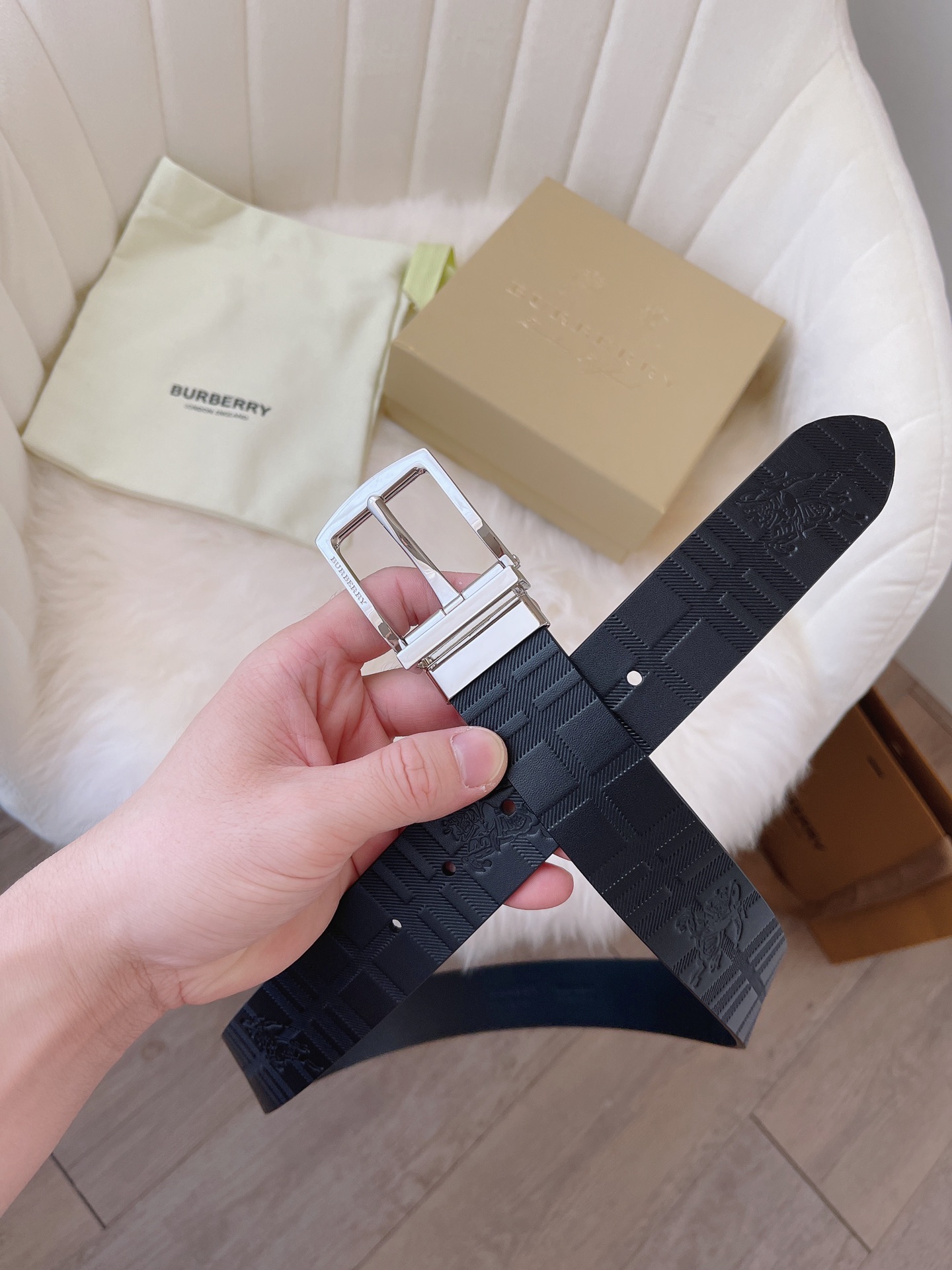 Burberry Male Leather Belt 35mm