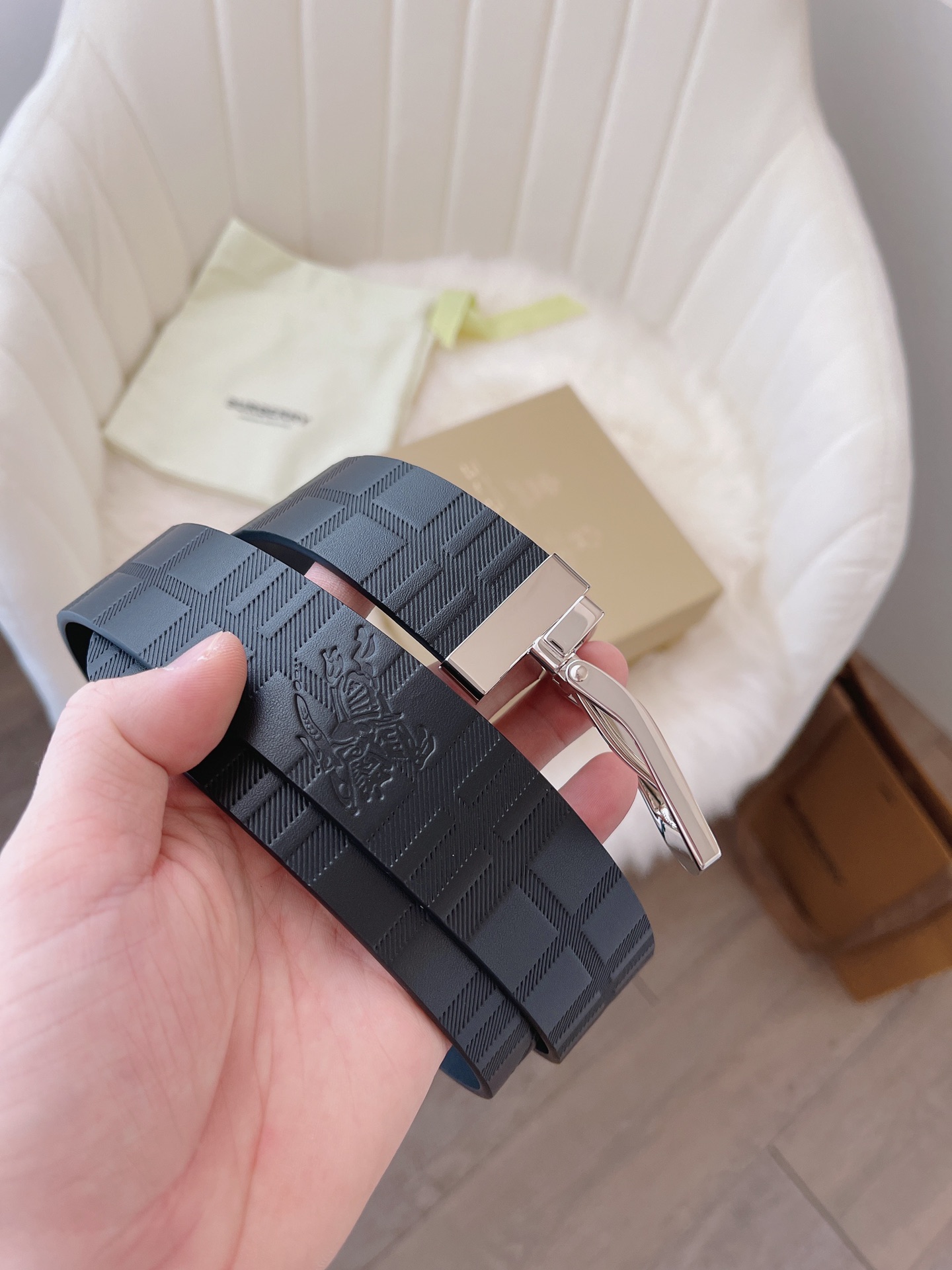 Burberry Male Leather Belt 35mm